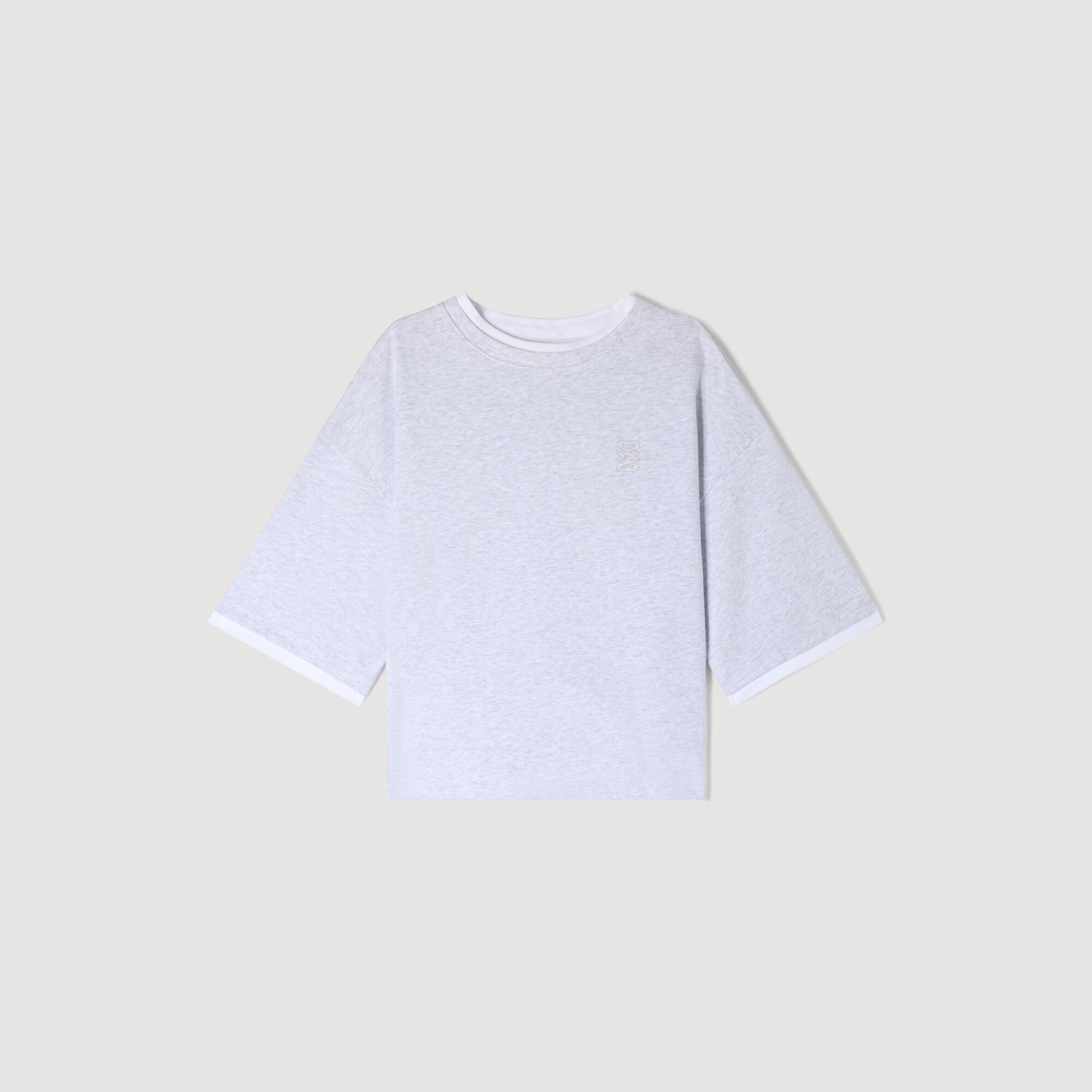 Stickat logotyp bomull T-shirt