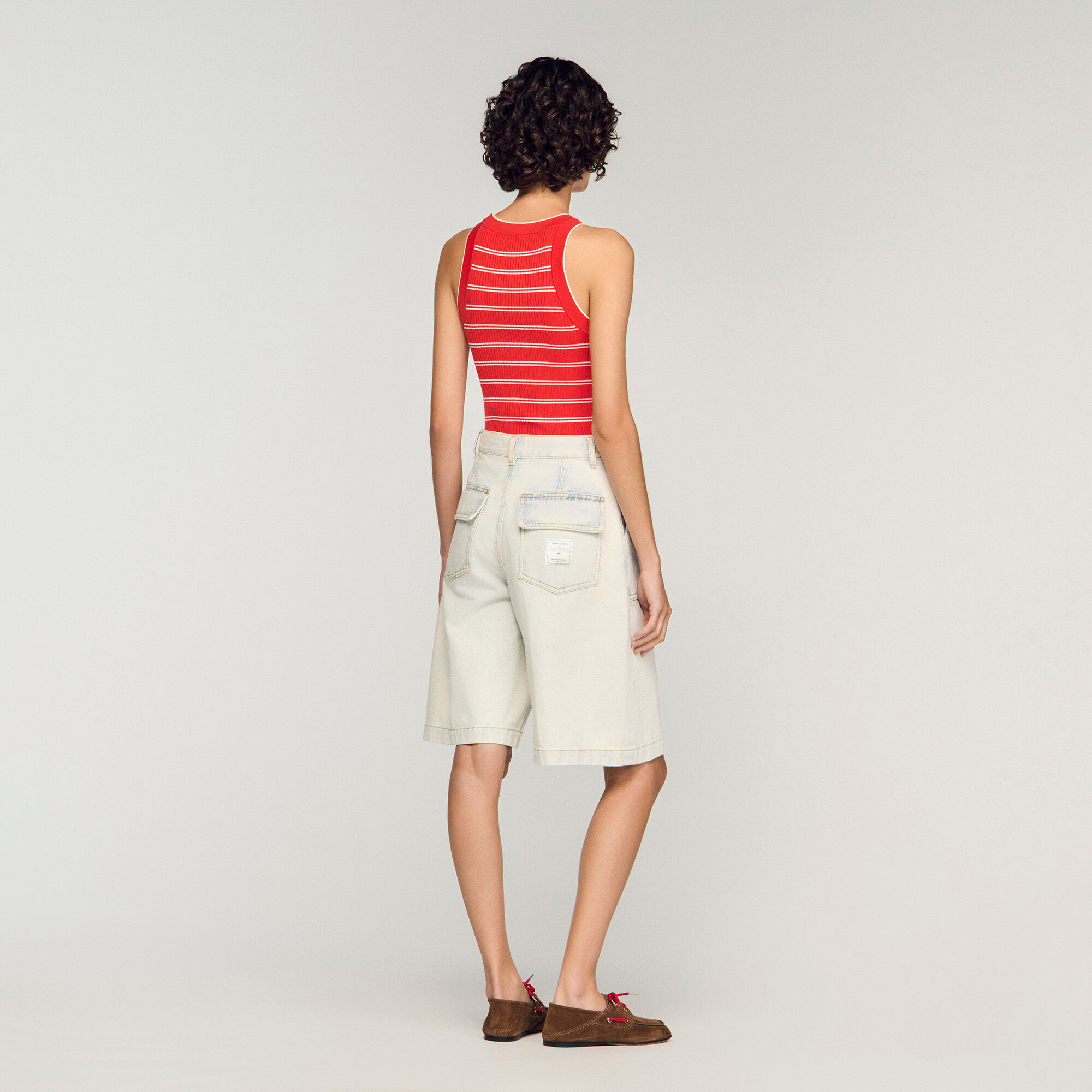 Vårdad denim Bermashort