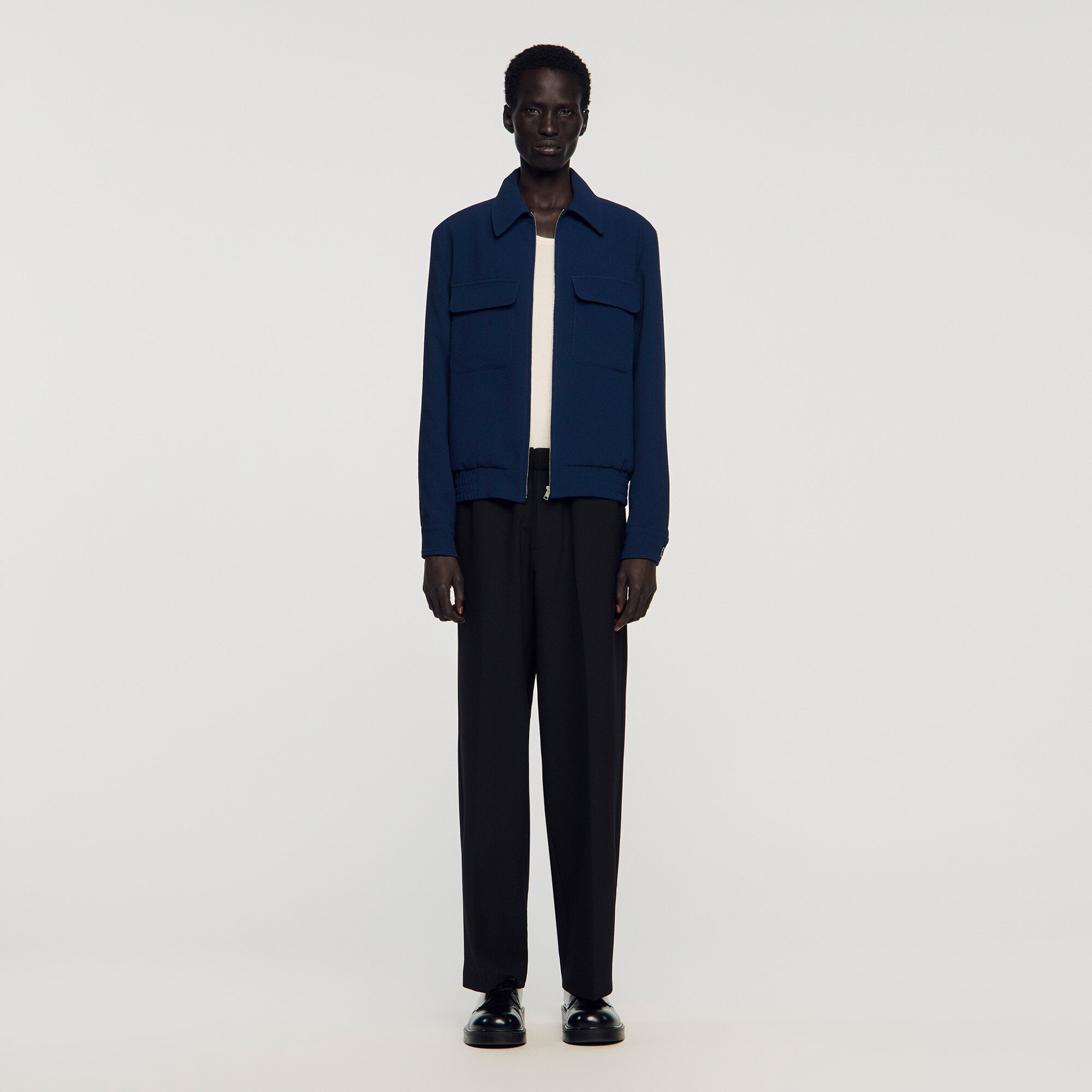 Texturerad zip-jacka