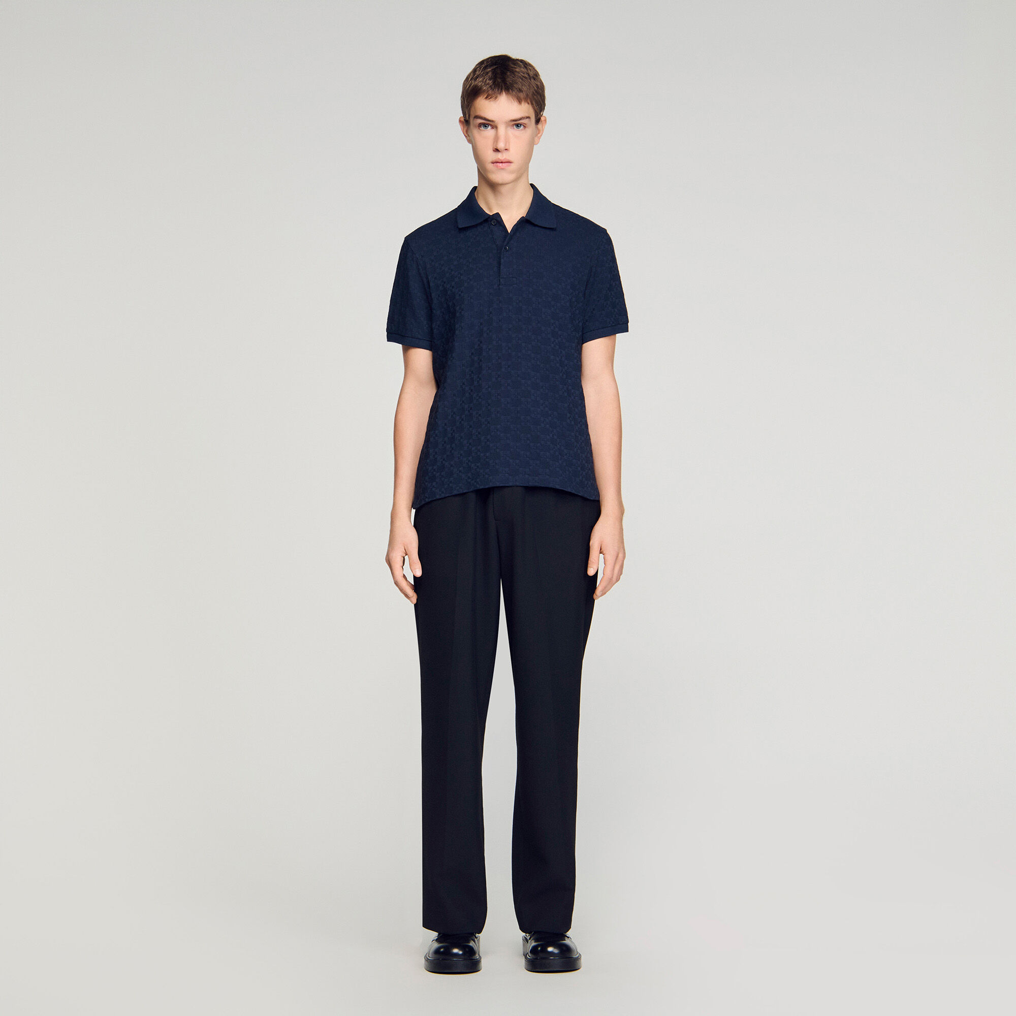 Square Cross jacquardpolo
