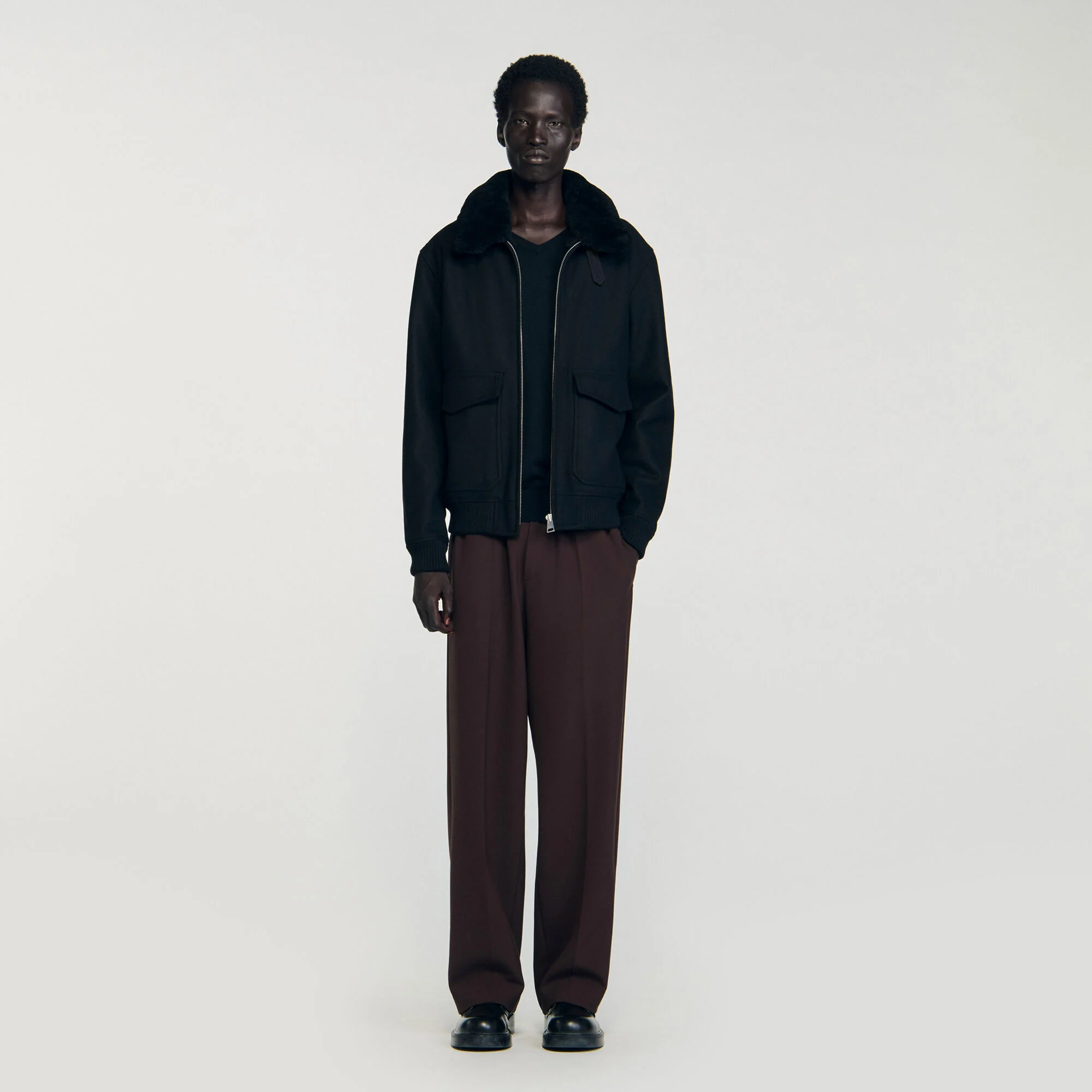 Wolokläd med shearling