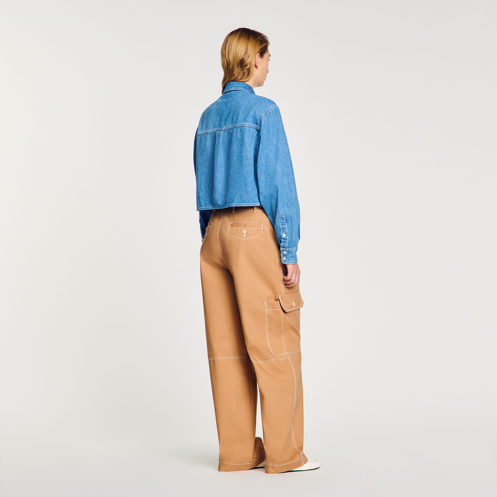 Denim kort skjorta