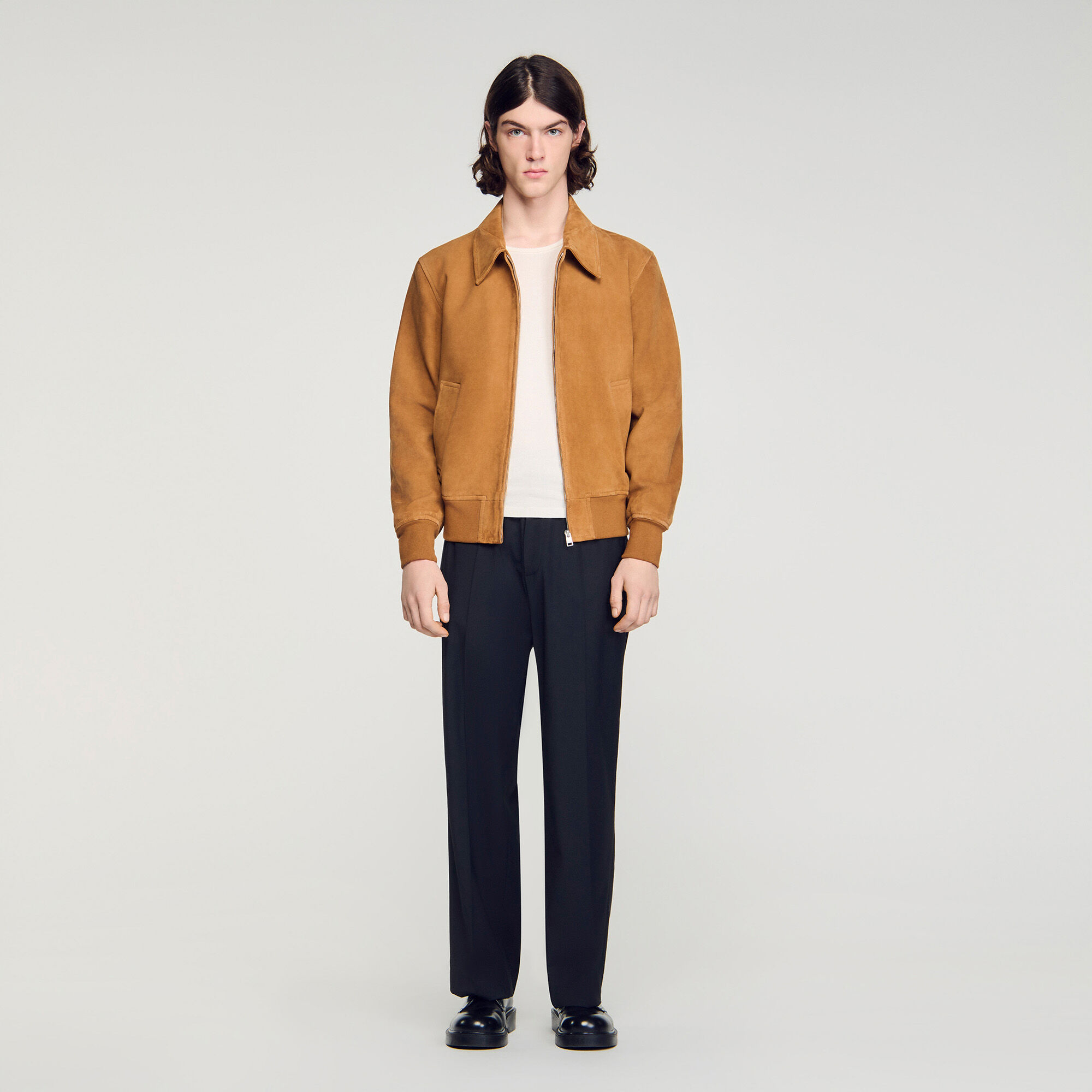 Suede läderjacka