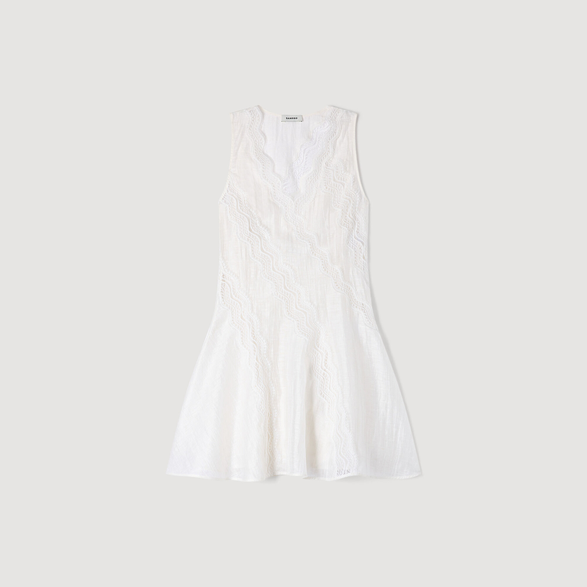 Minidress i linne med kant