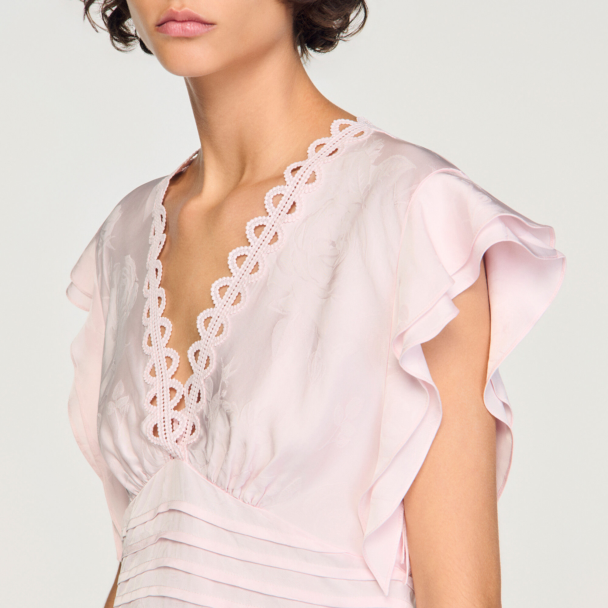 Blomstrigt jacquard-korttopp