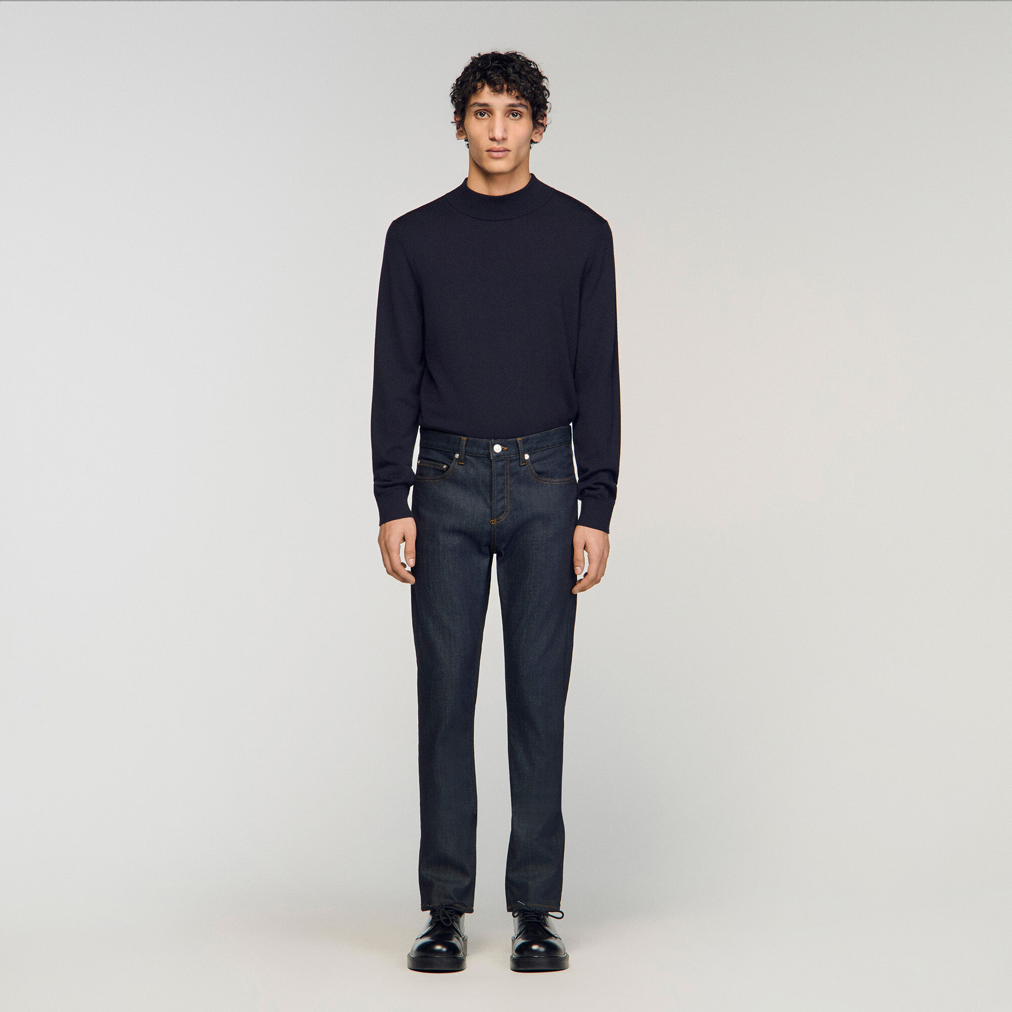 Slim fit rå jeans
