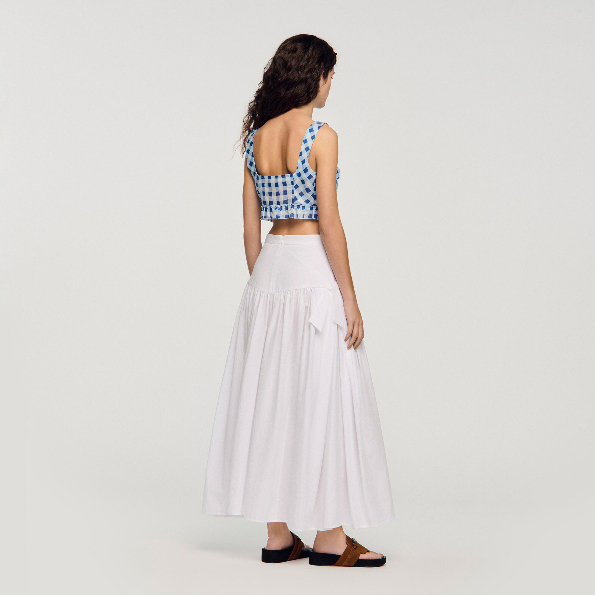 Ginghamlinne crop top