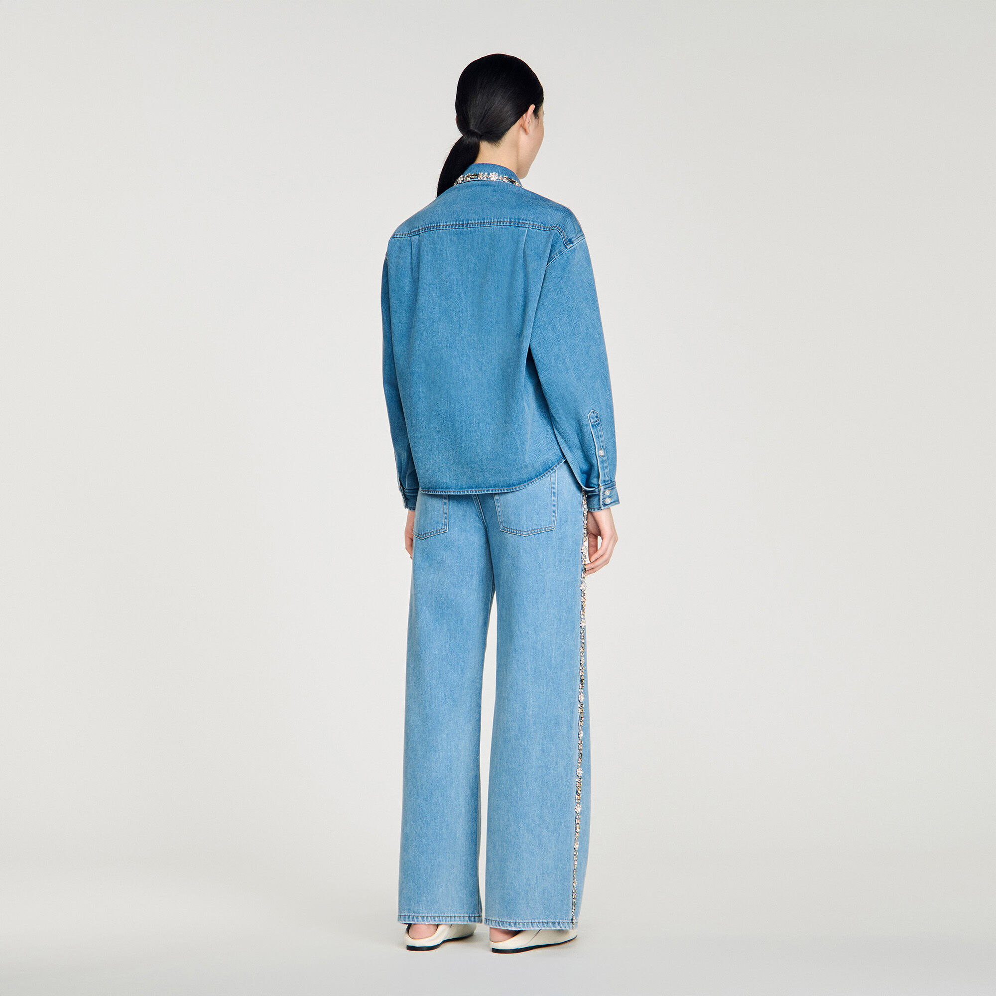 Denimshirt med strass