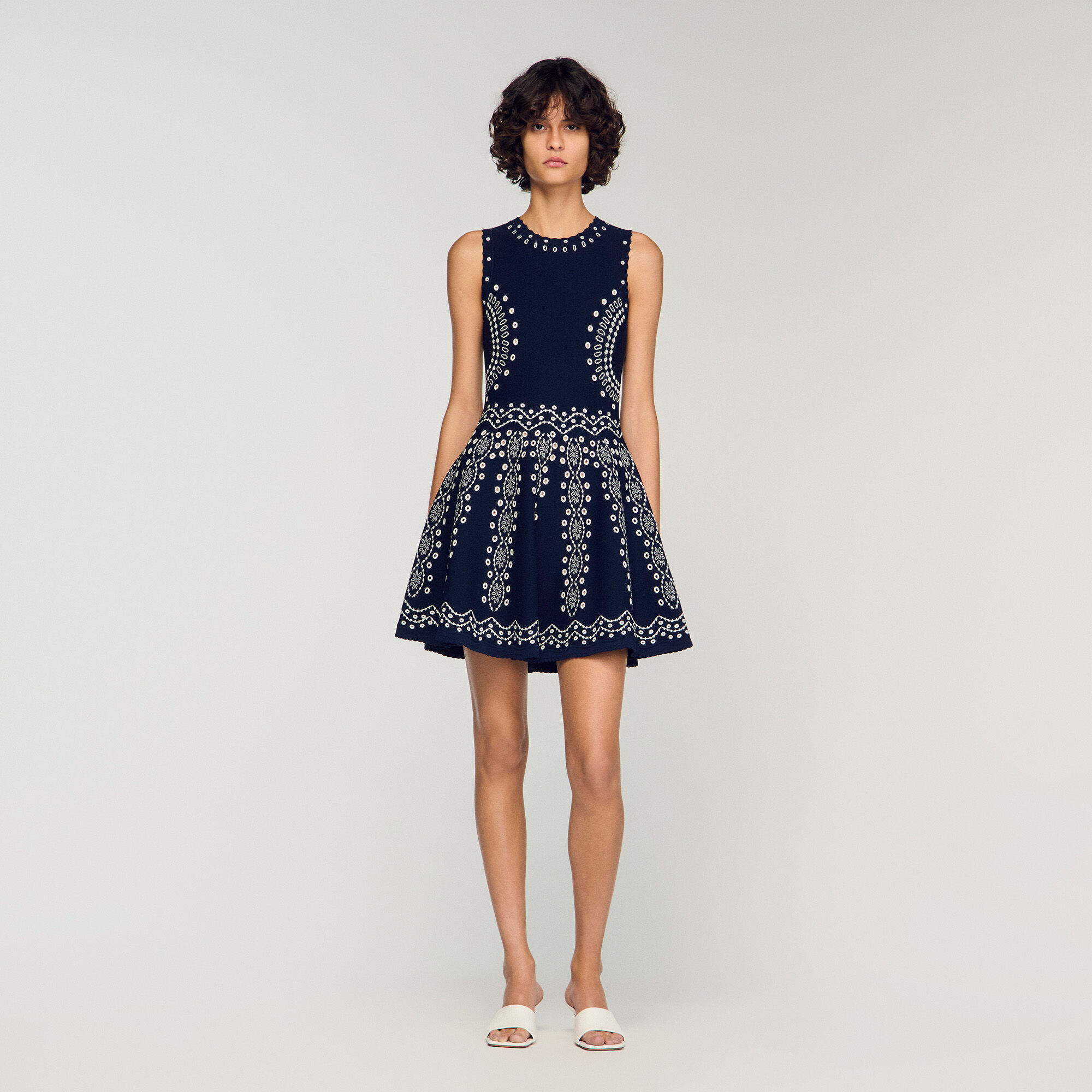 Skärmsmörkning stickad minidress