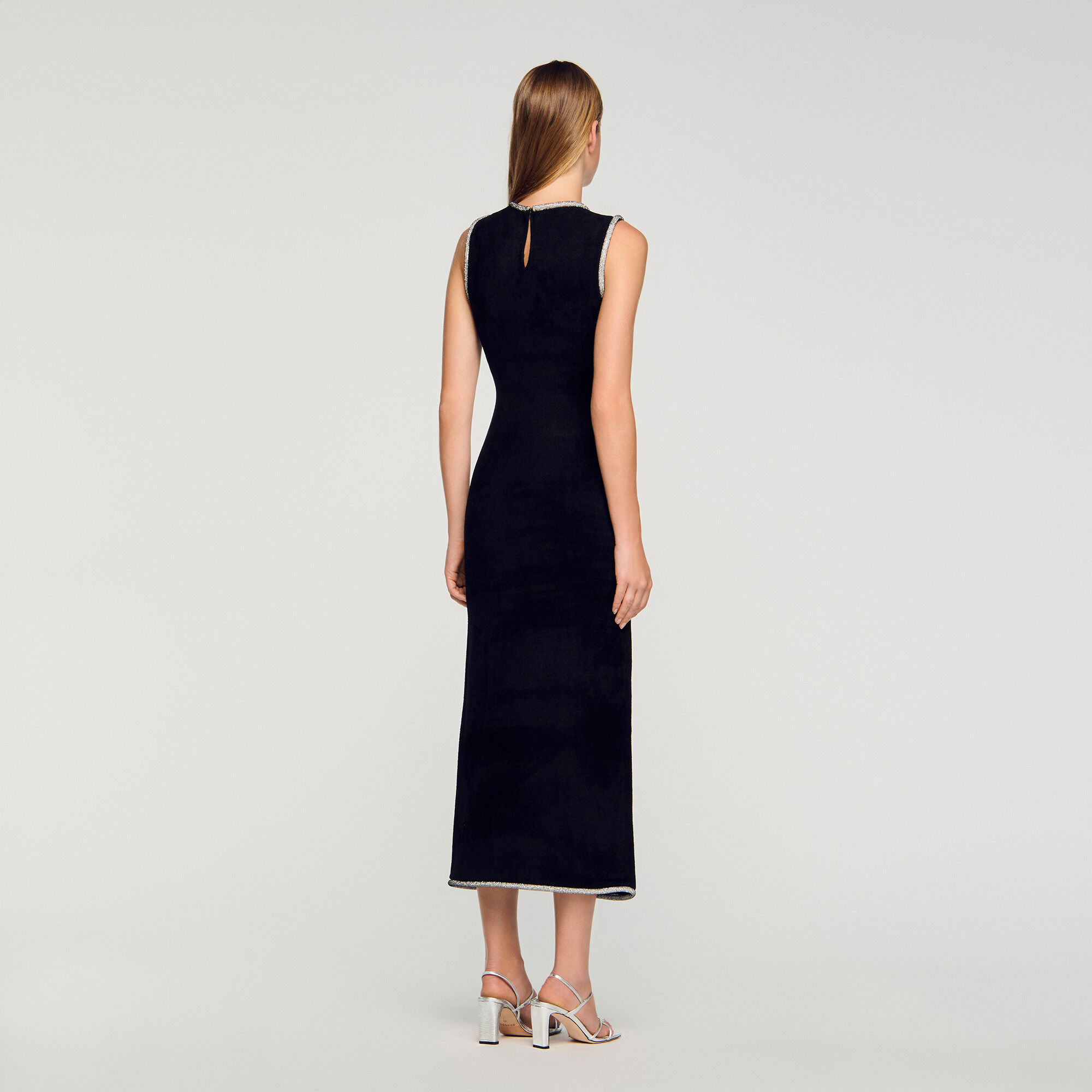 Maxidress med strass och springa