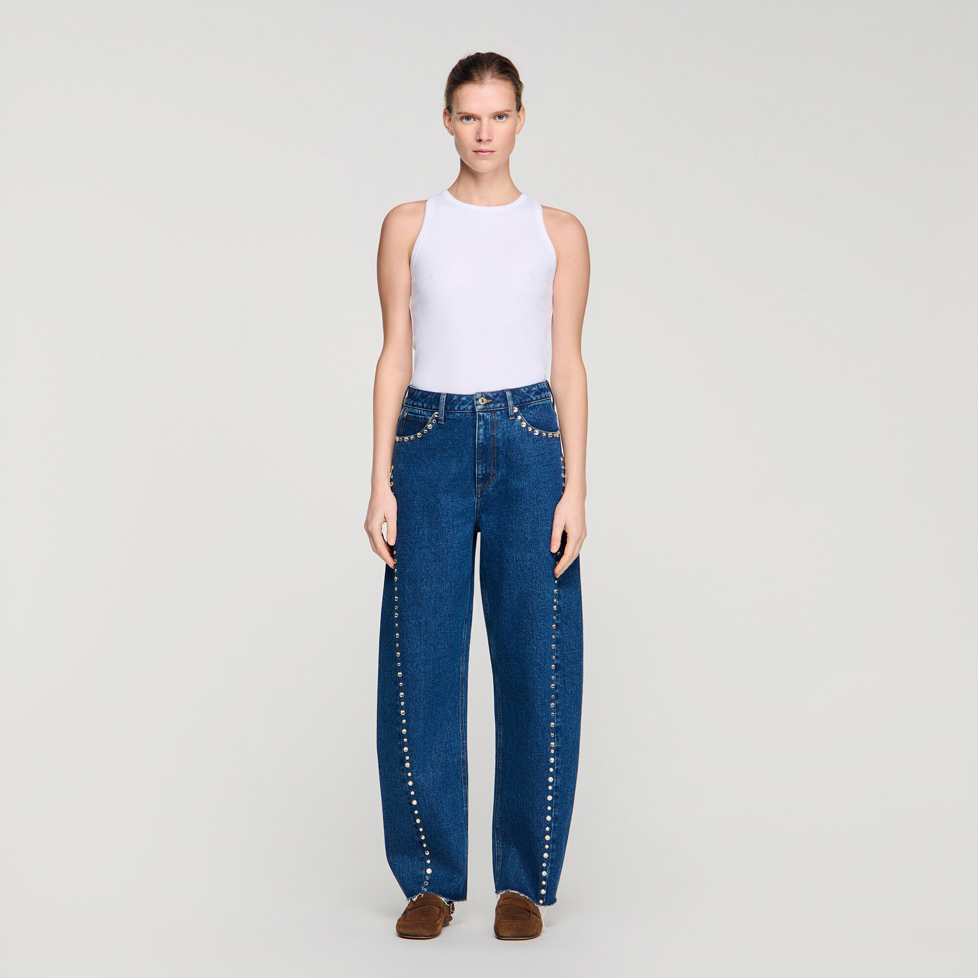 Lågkantade jeans med strass