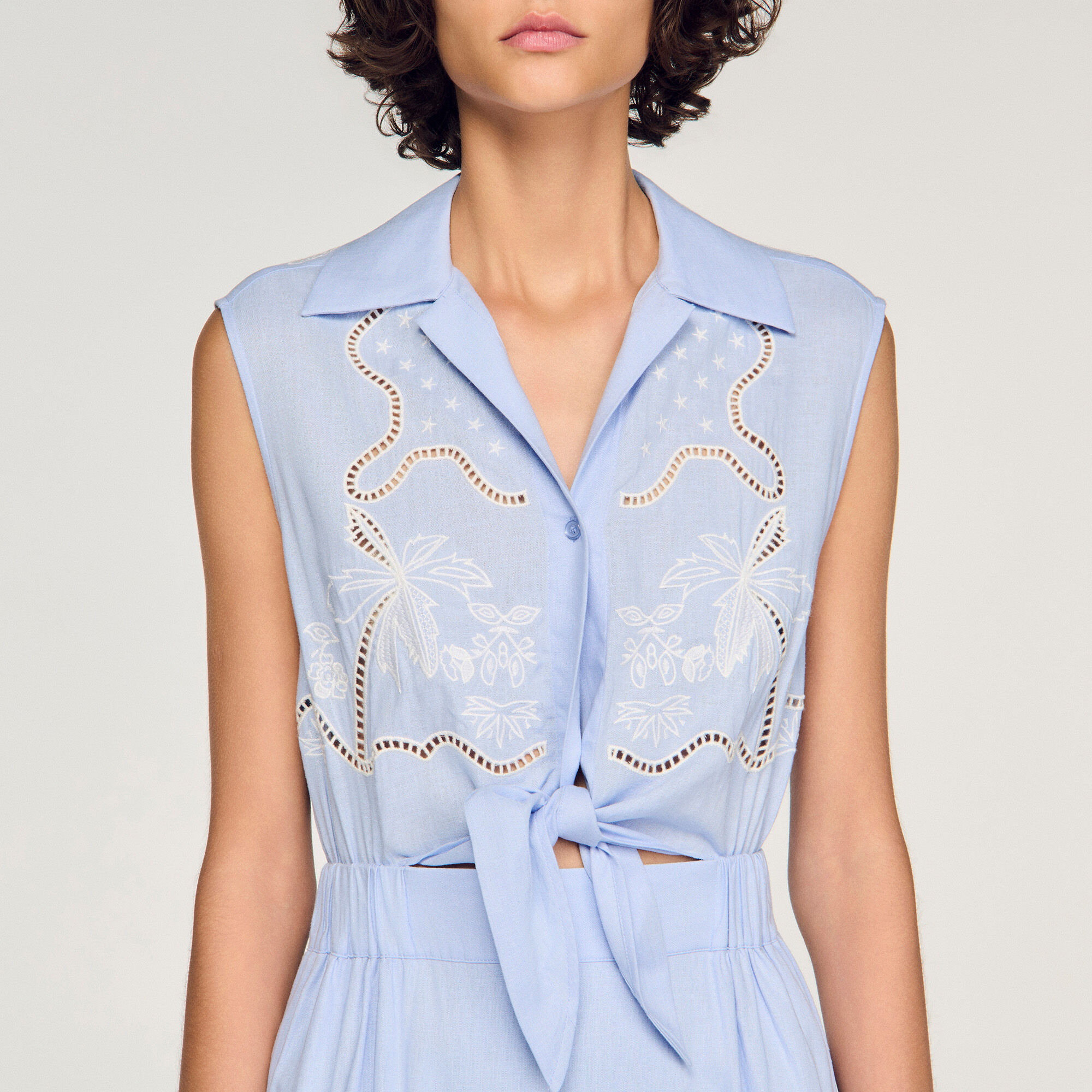 Stickad linne maxi dress