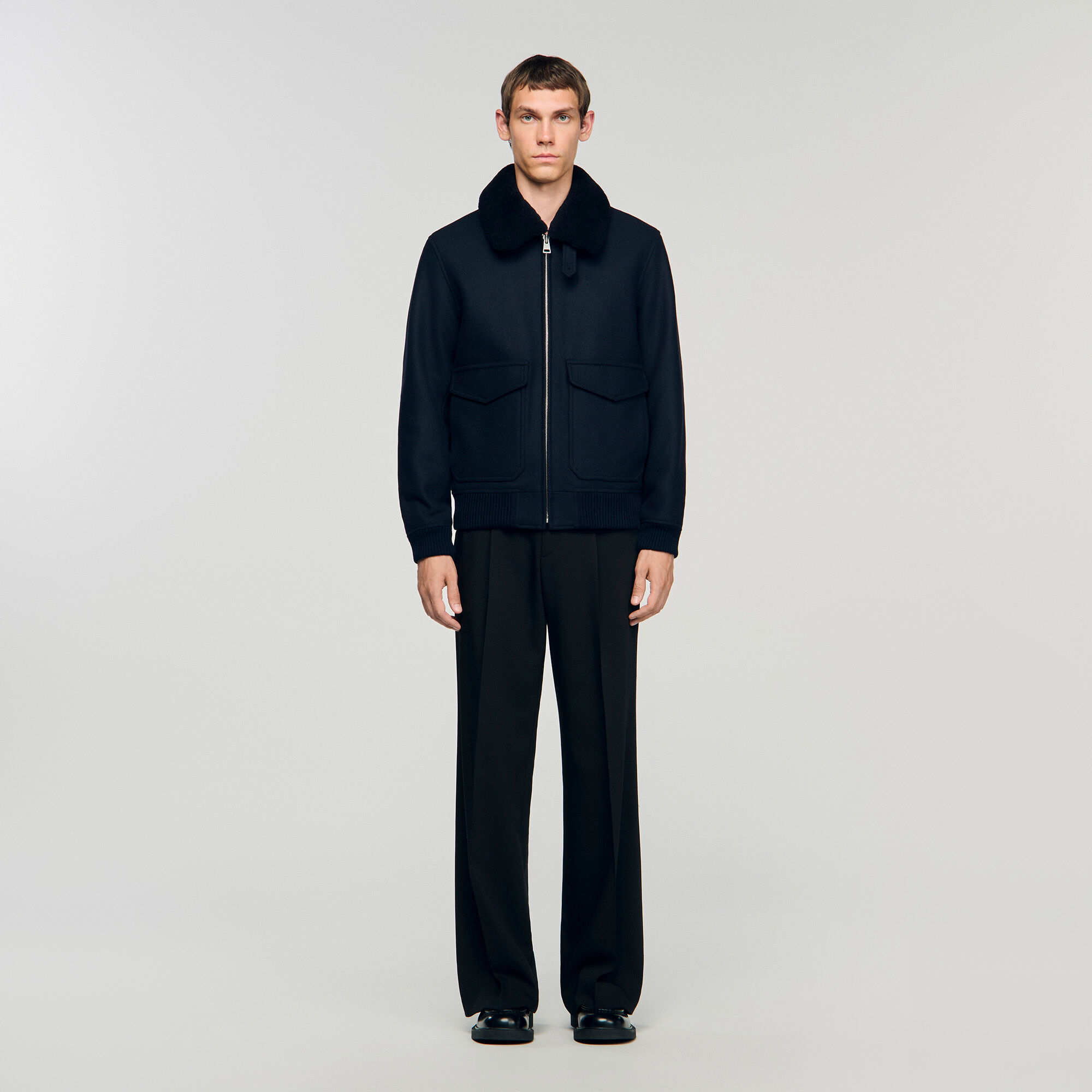 Wolokläd med shearling
