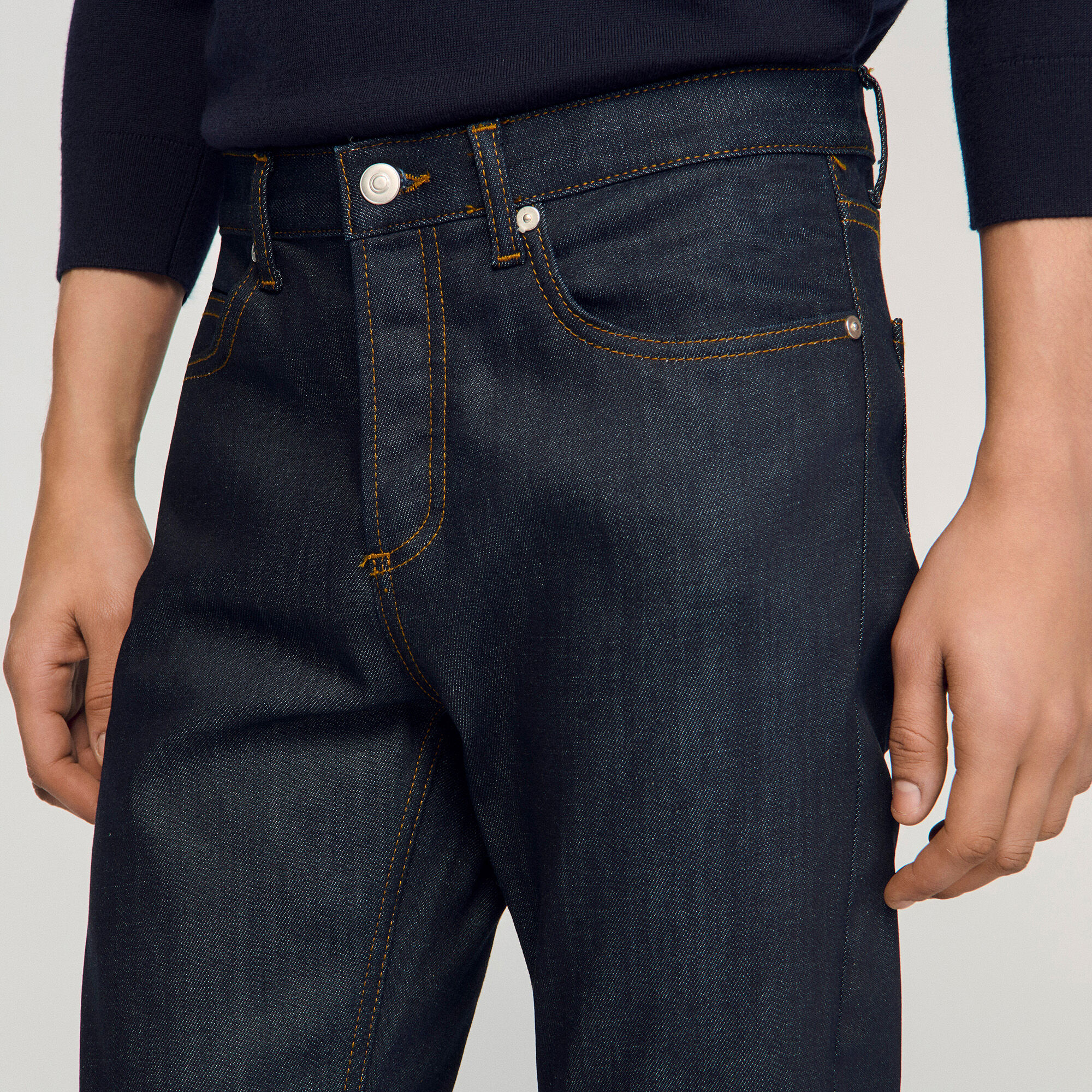 Slim fit rå jeans