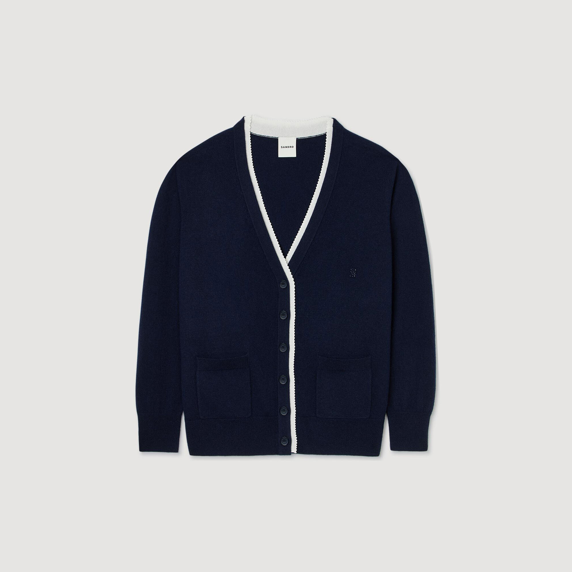 Lång tvåtonad cardigan