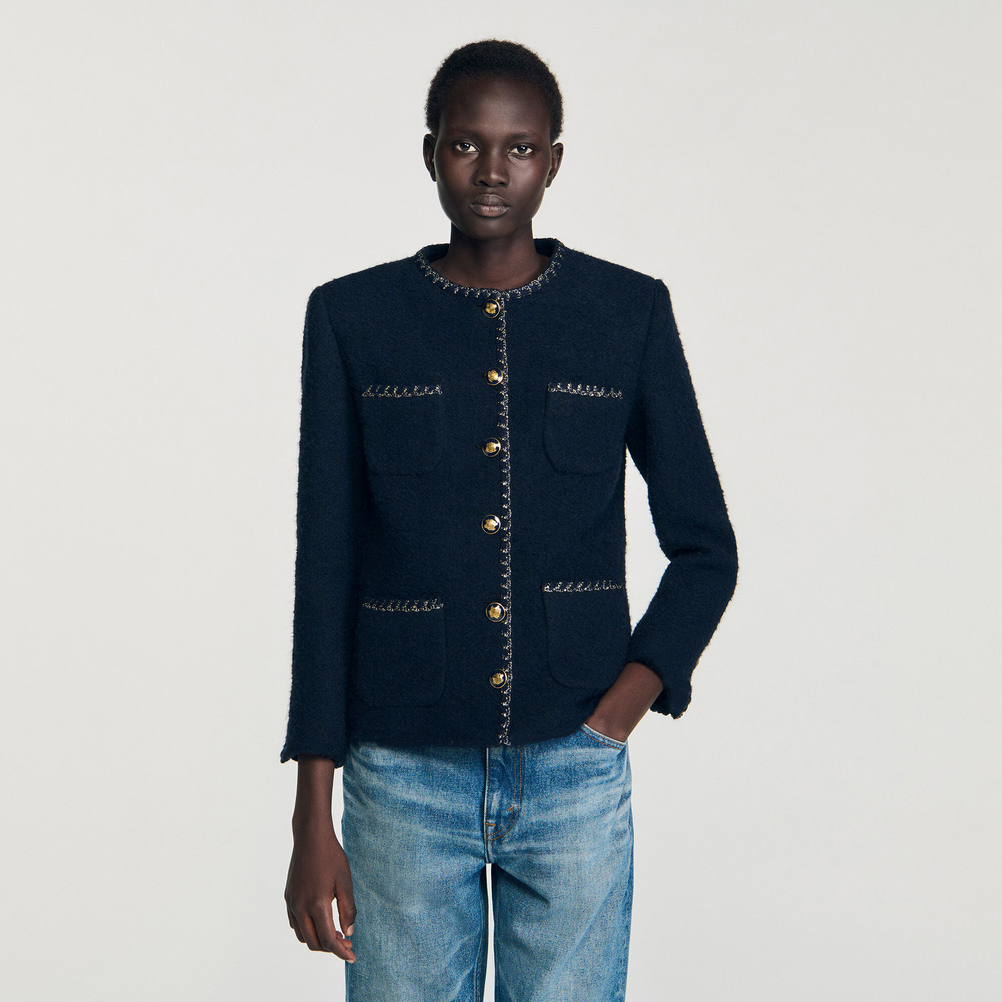 Tvåkamratjacket med avtagbar krage