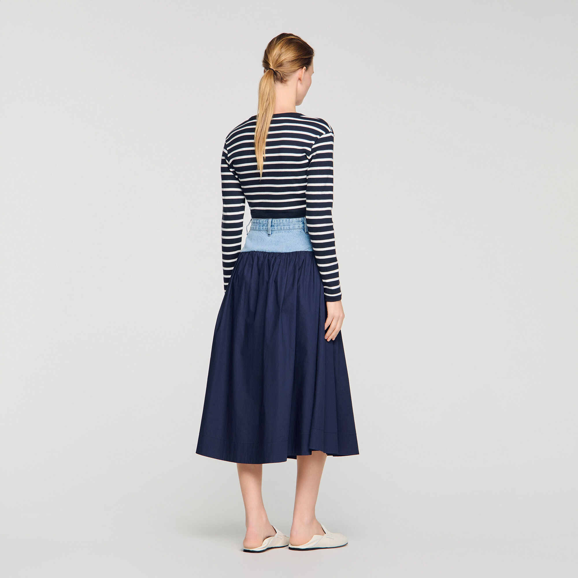 Blandat material maxi-skjorta