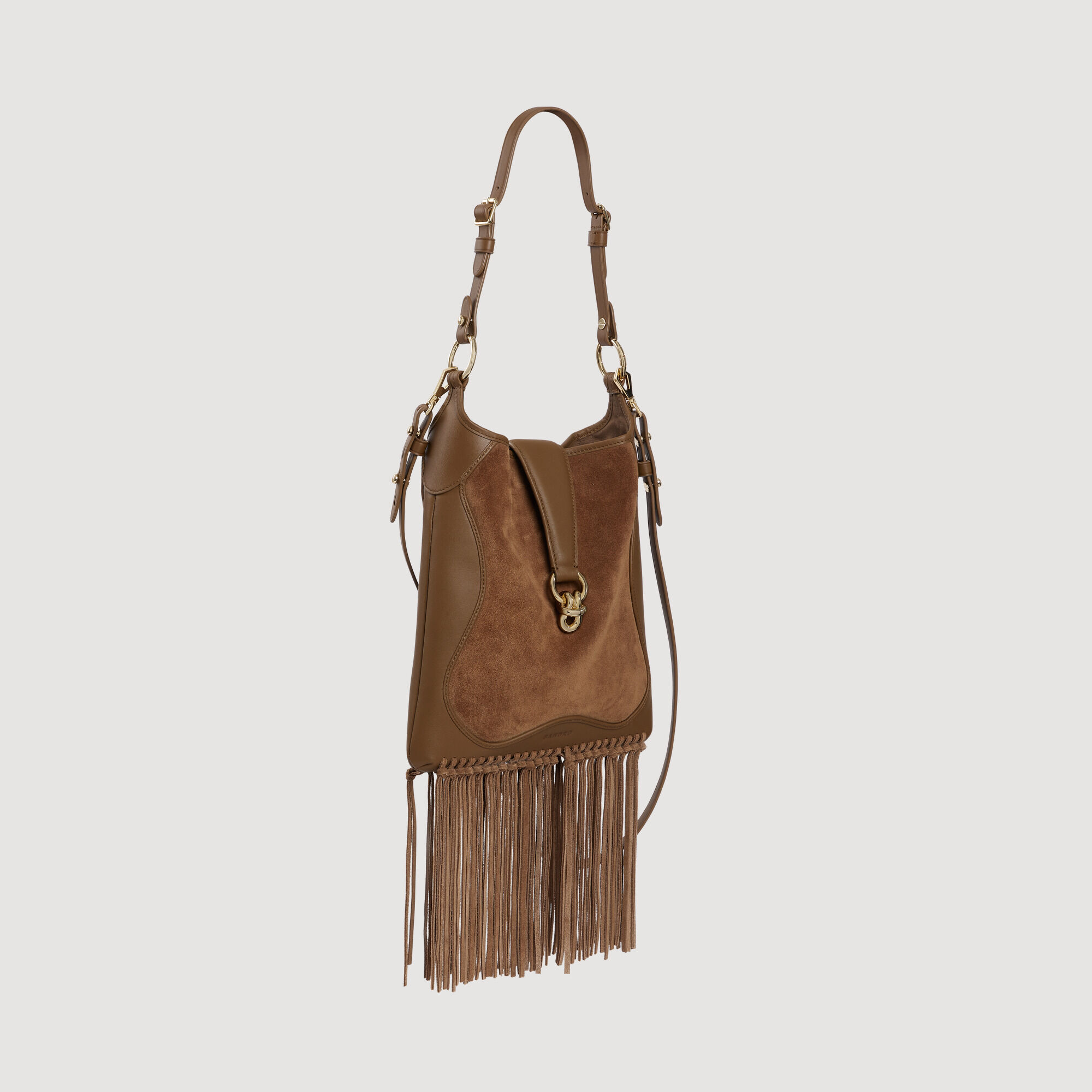 Läder- och skinnfransbag