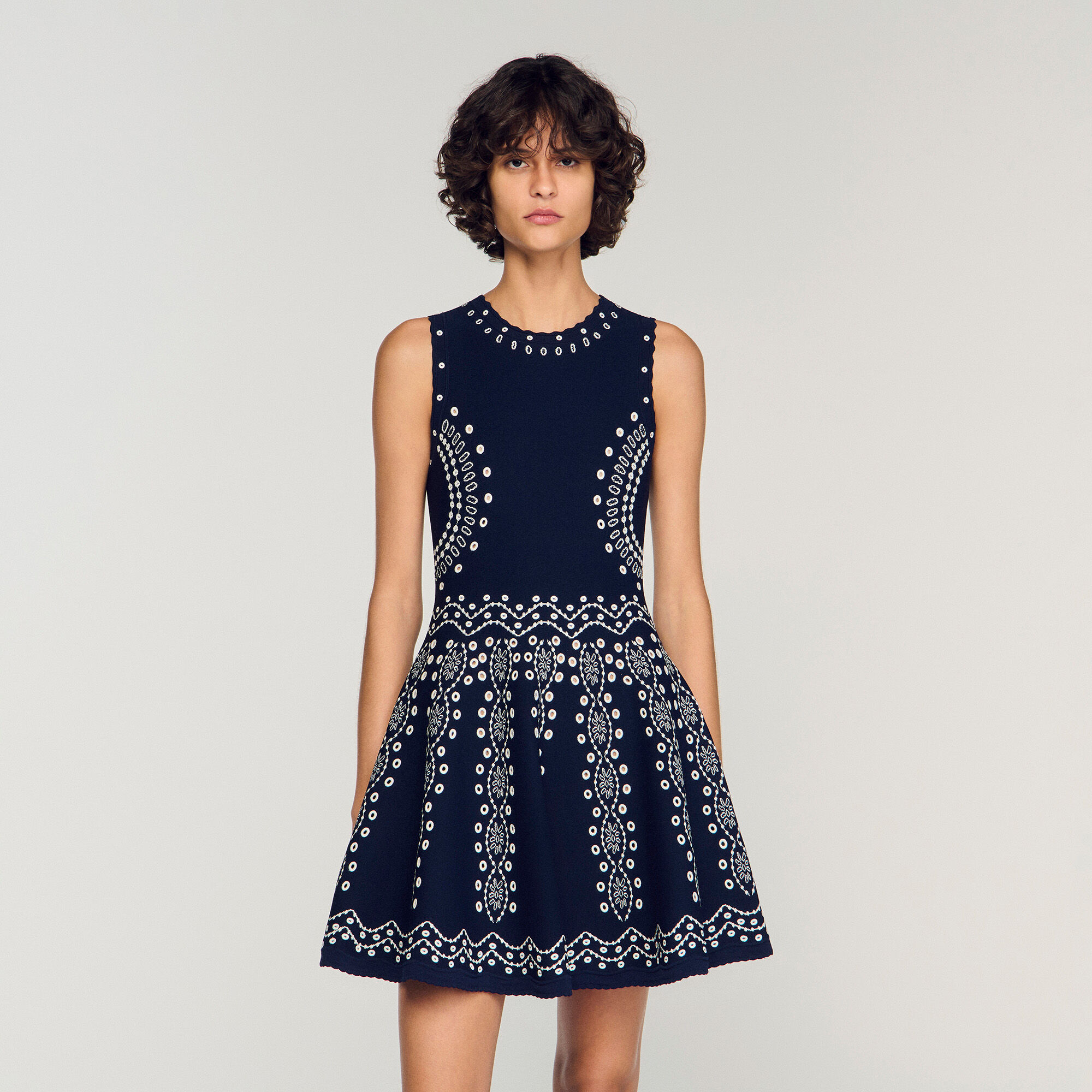 Skärmsmörkning stickad minidress