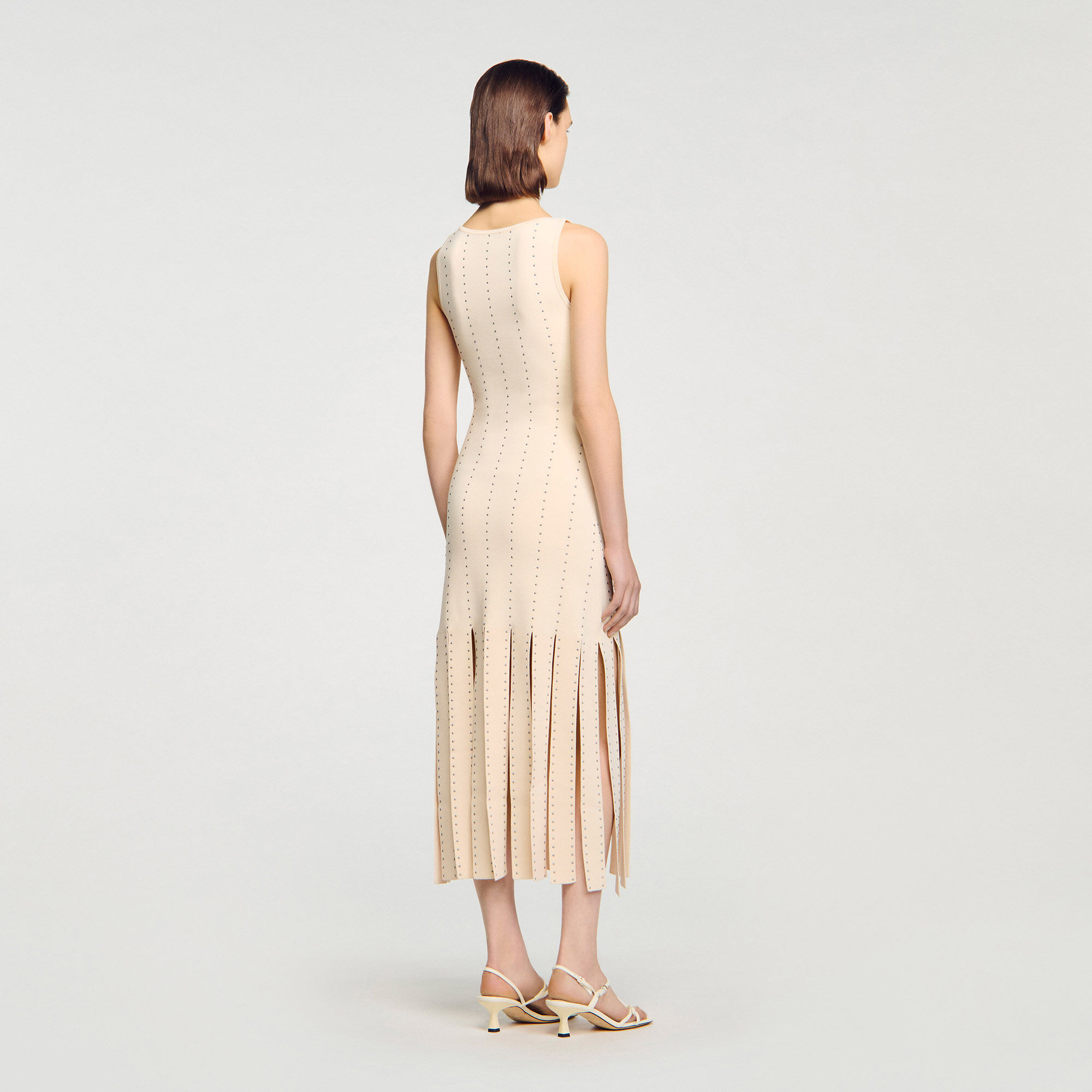 Behörnad kantad tröja maxi dress
