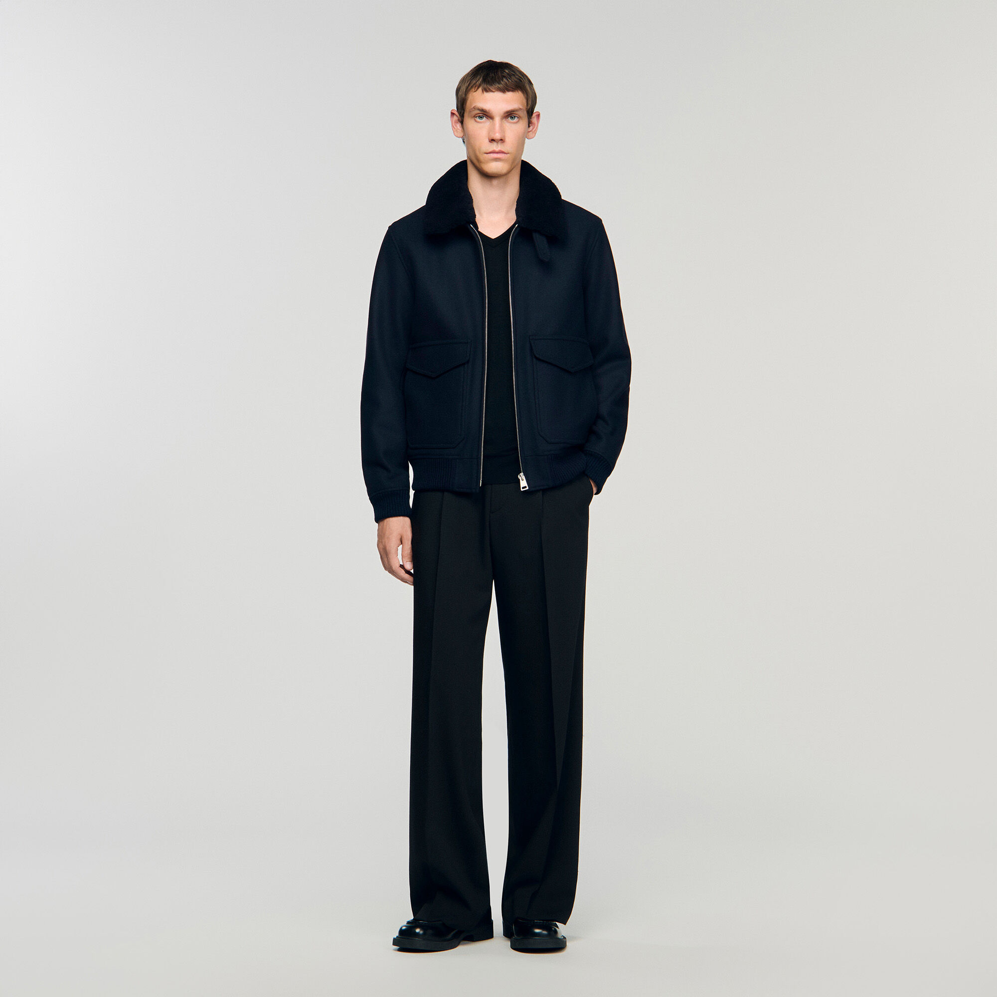 Wolokläd med shearling