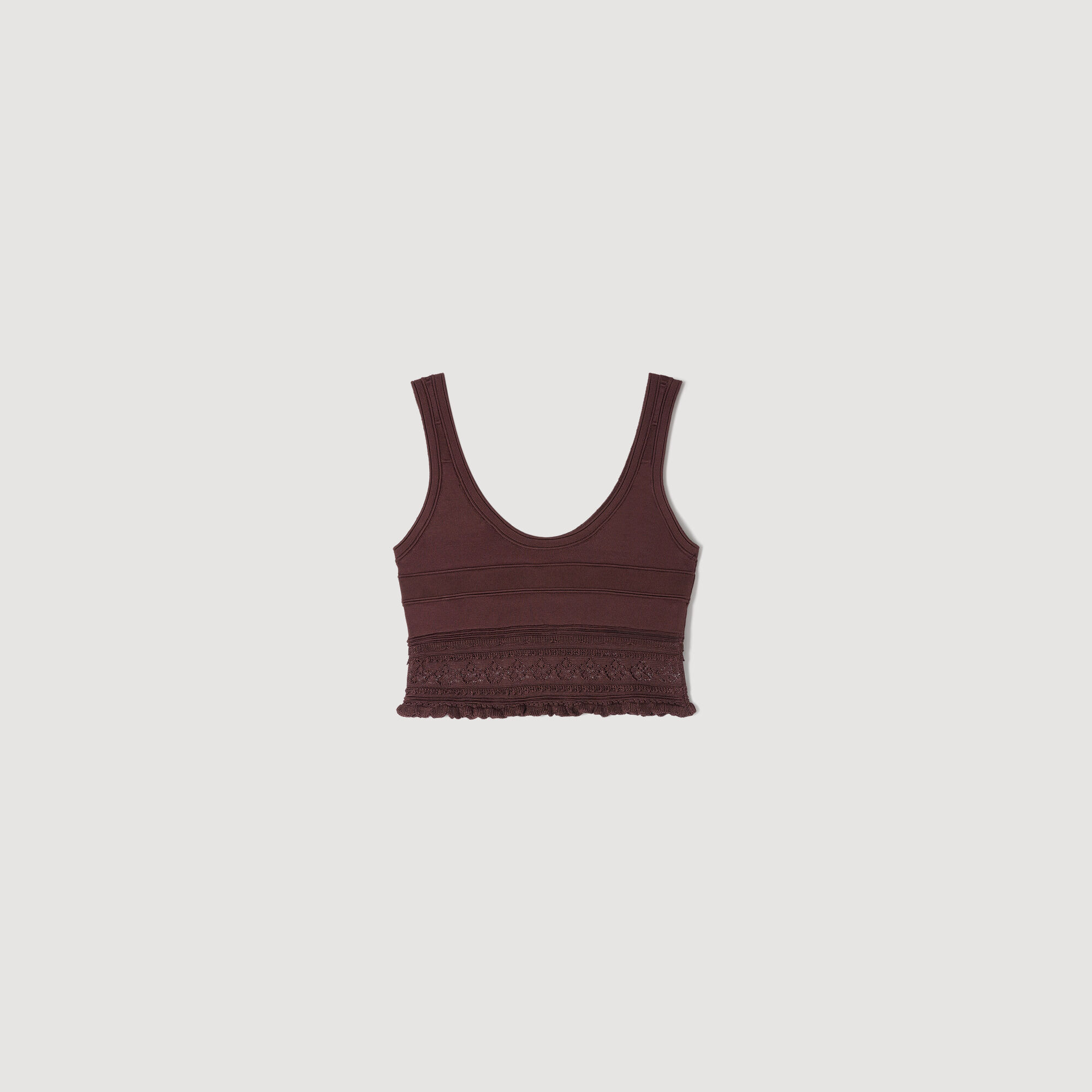 Punktstickad crop-top i kånk