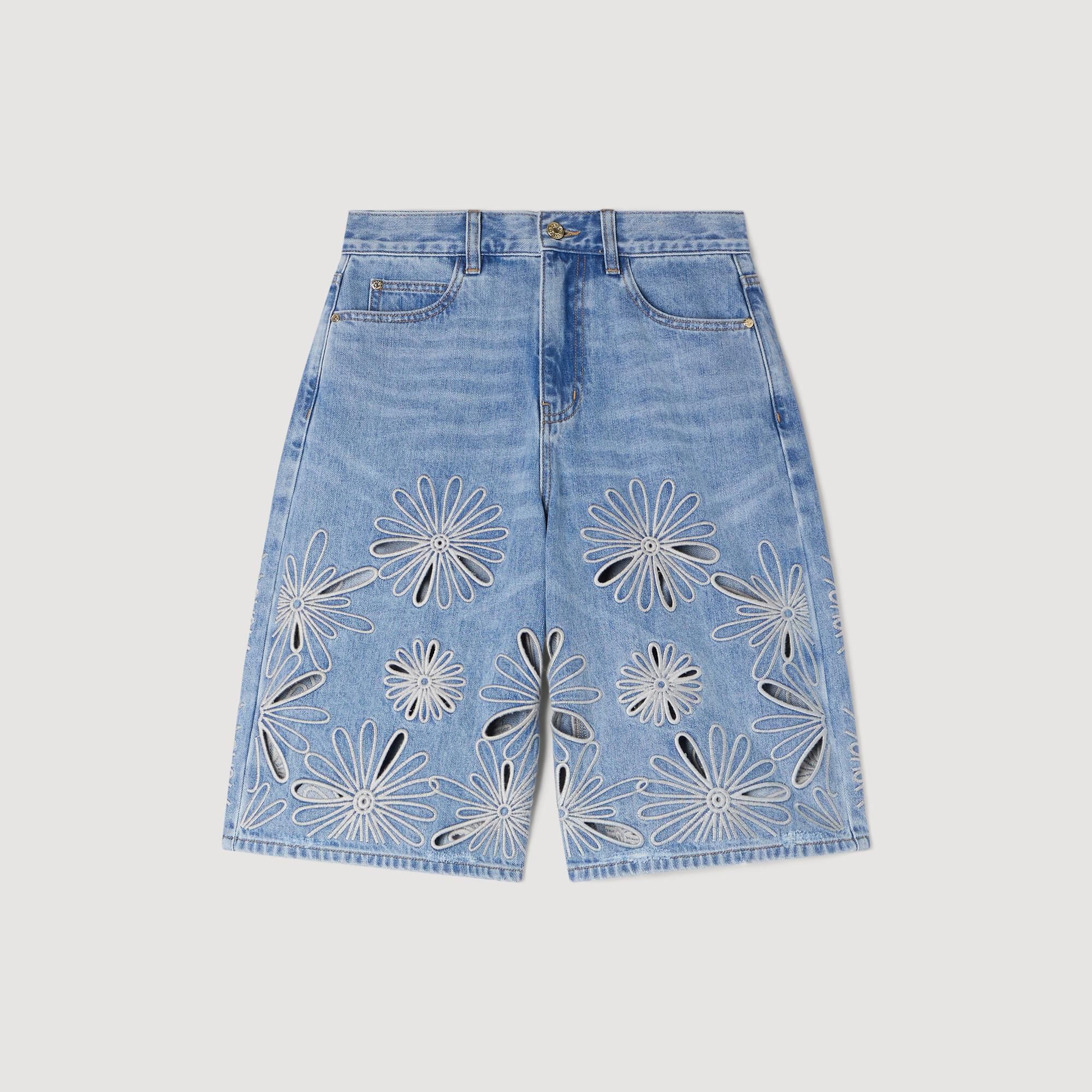 Broderade Bermudashorts
