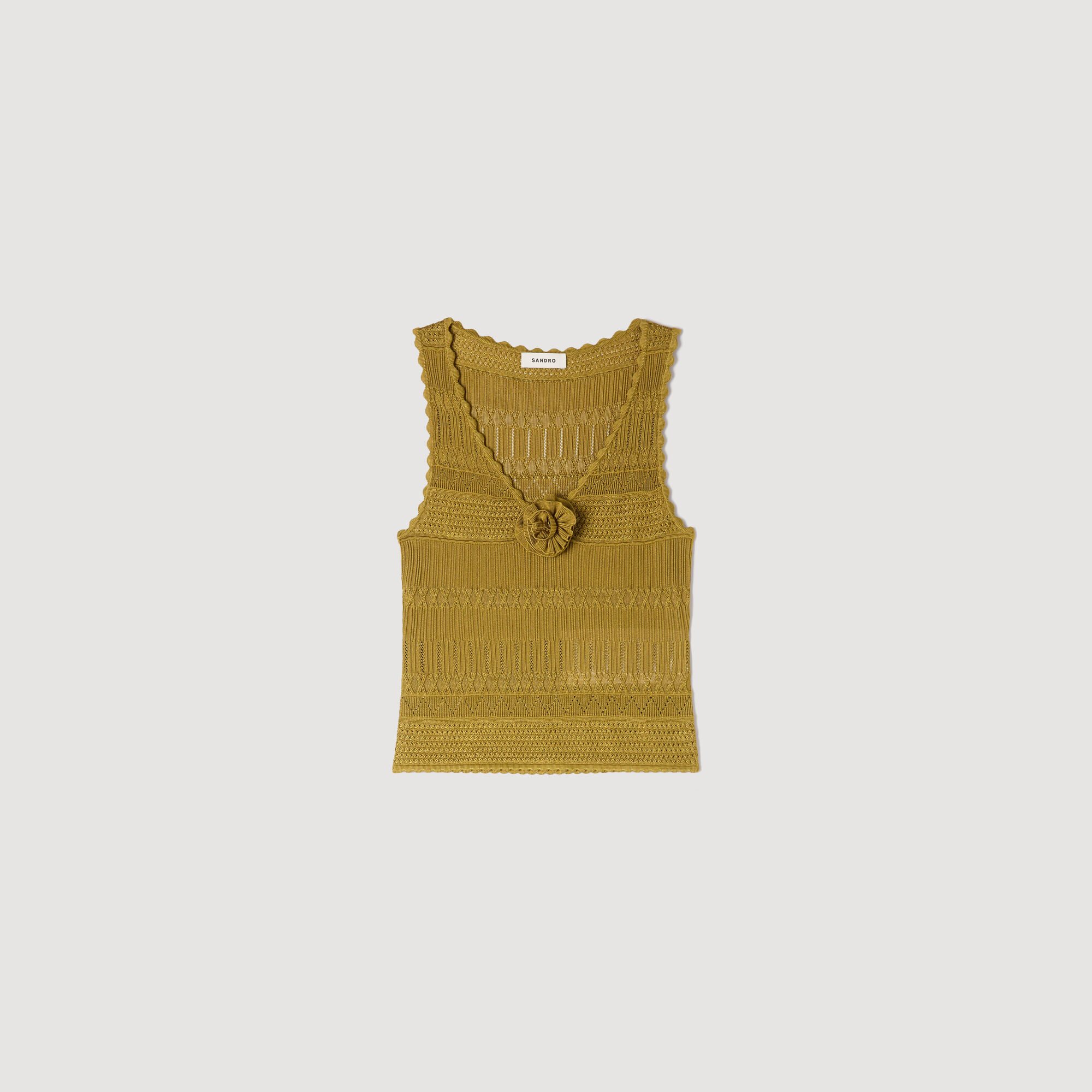 Blomsterformad pointelle-tröja