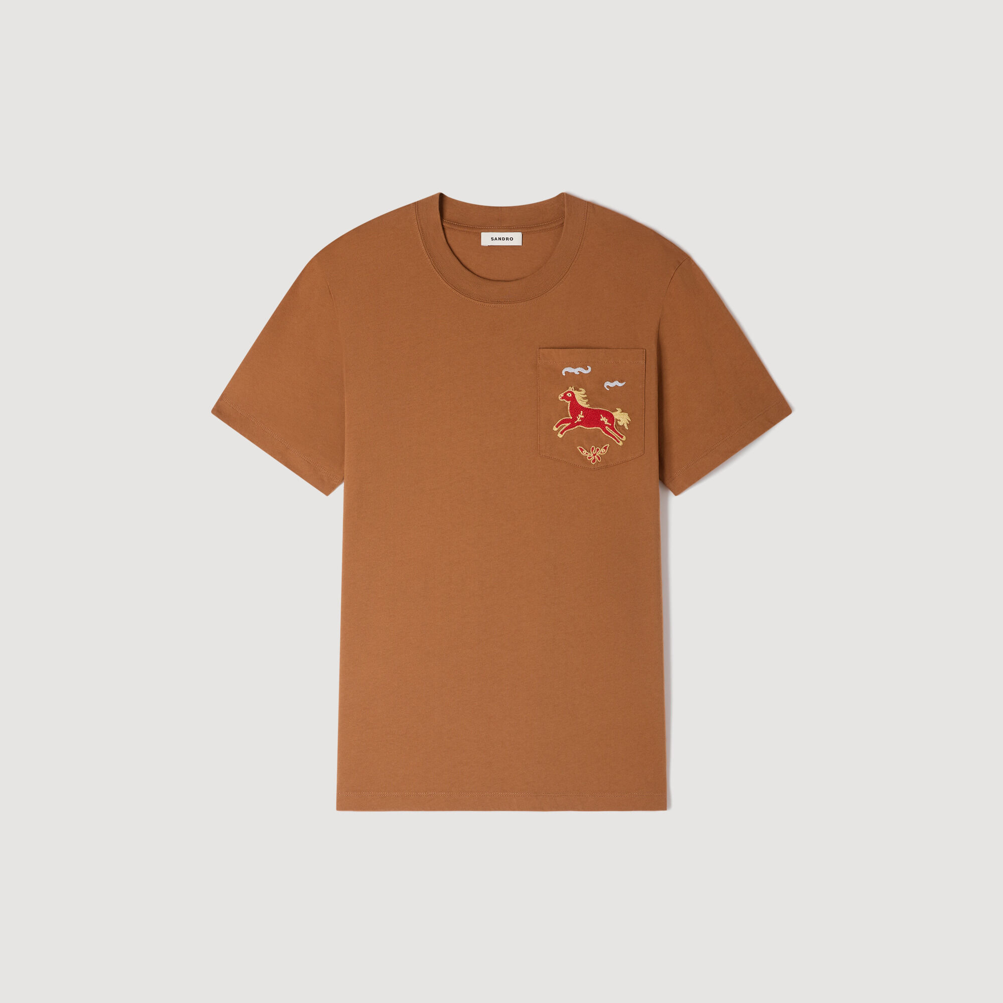Stickad häst bomull T-shirt