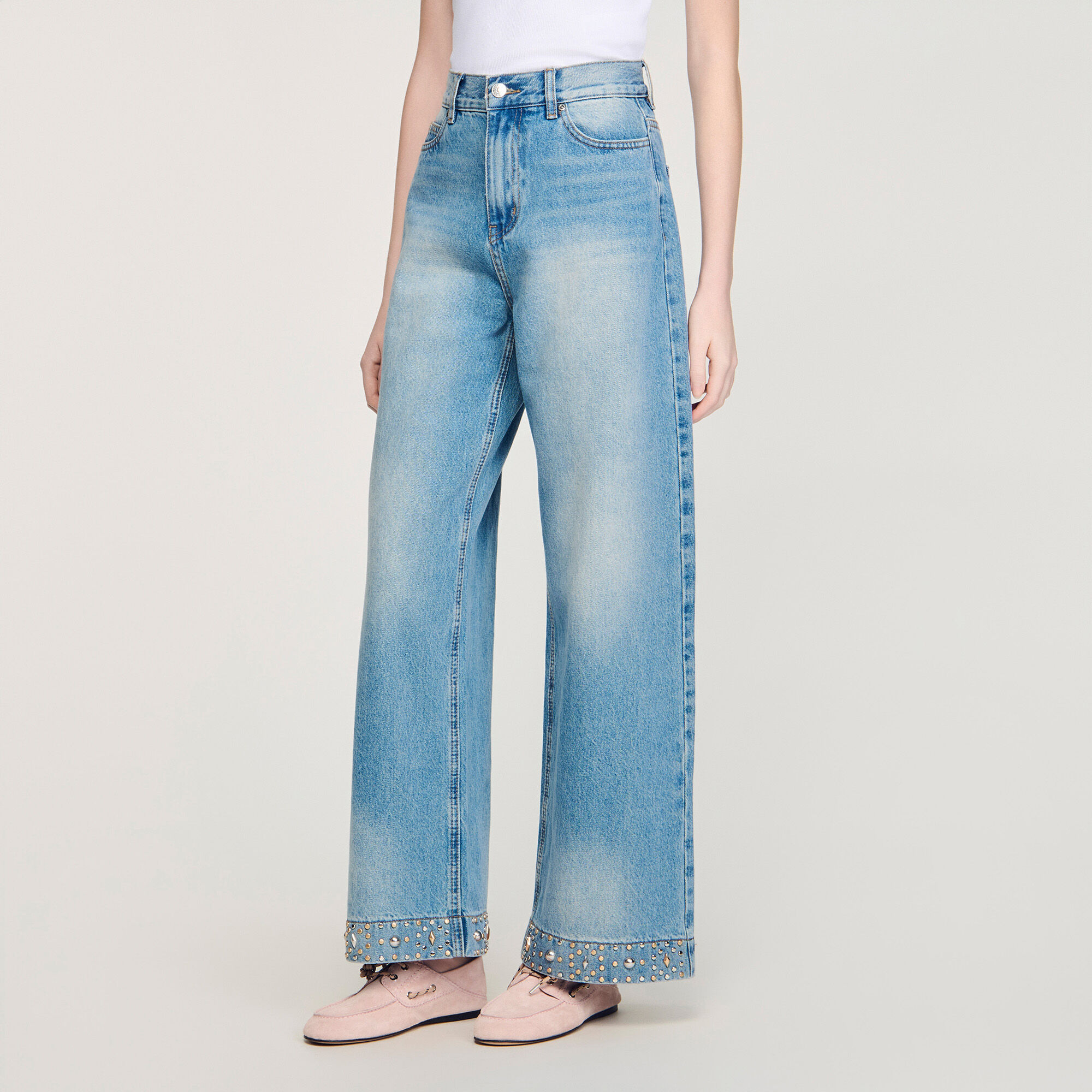 Sträckta jeans med strass