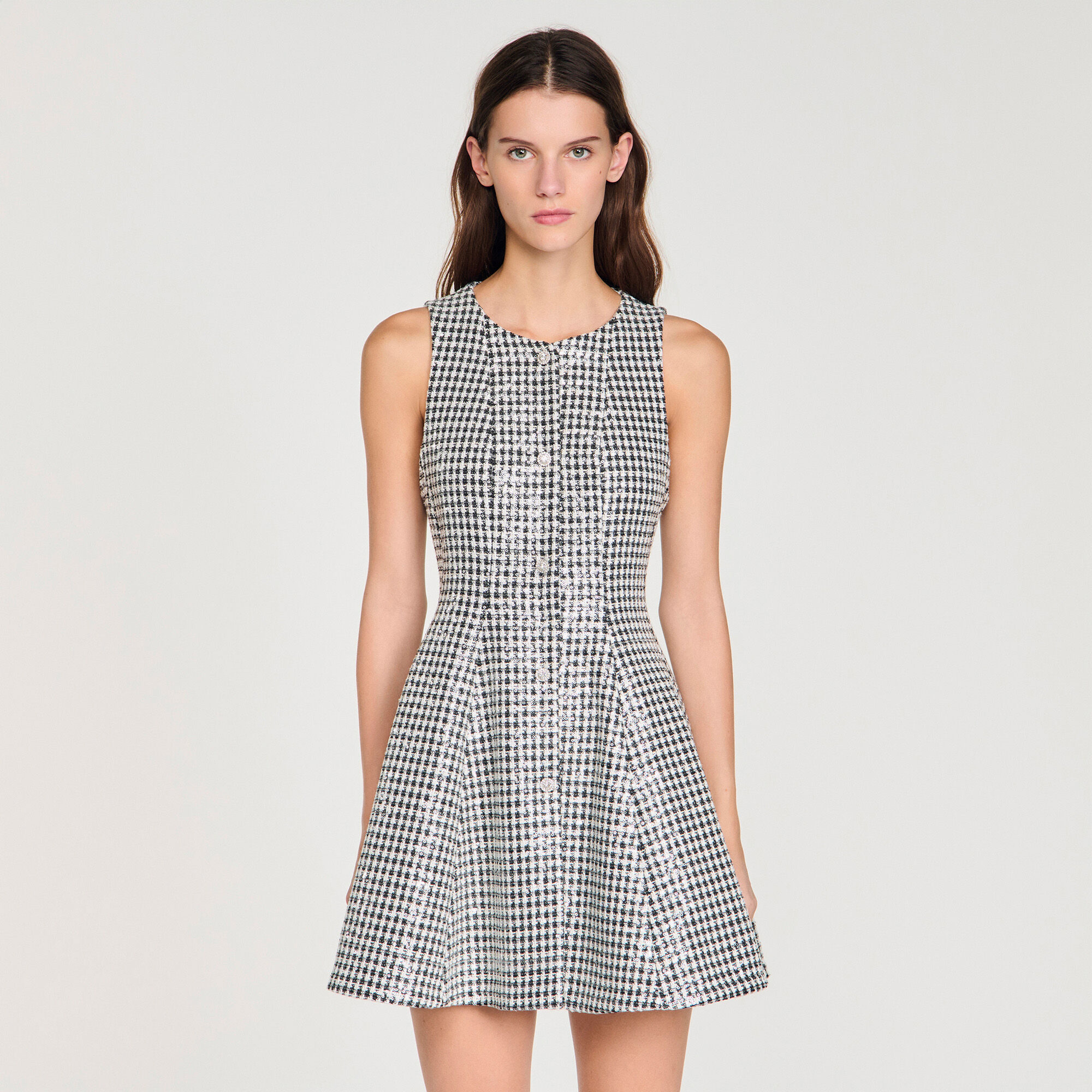 Tweed- och glittrig minidress