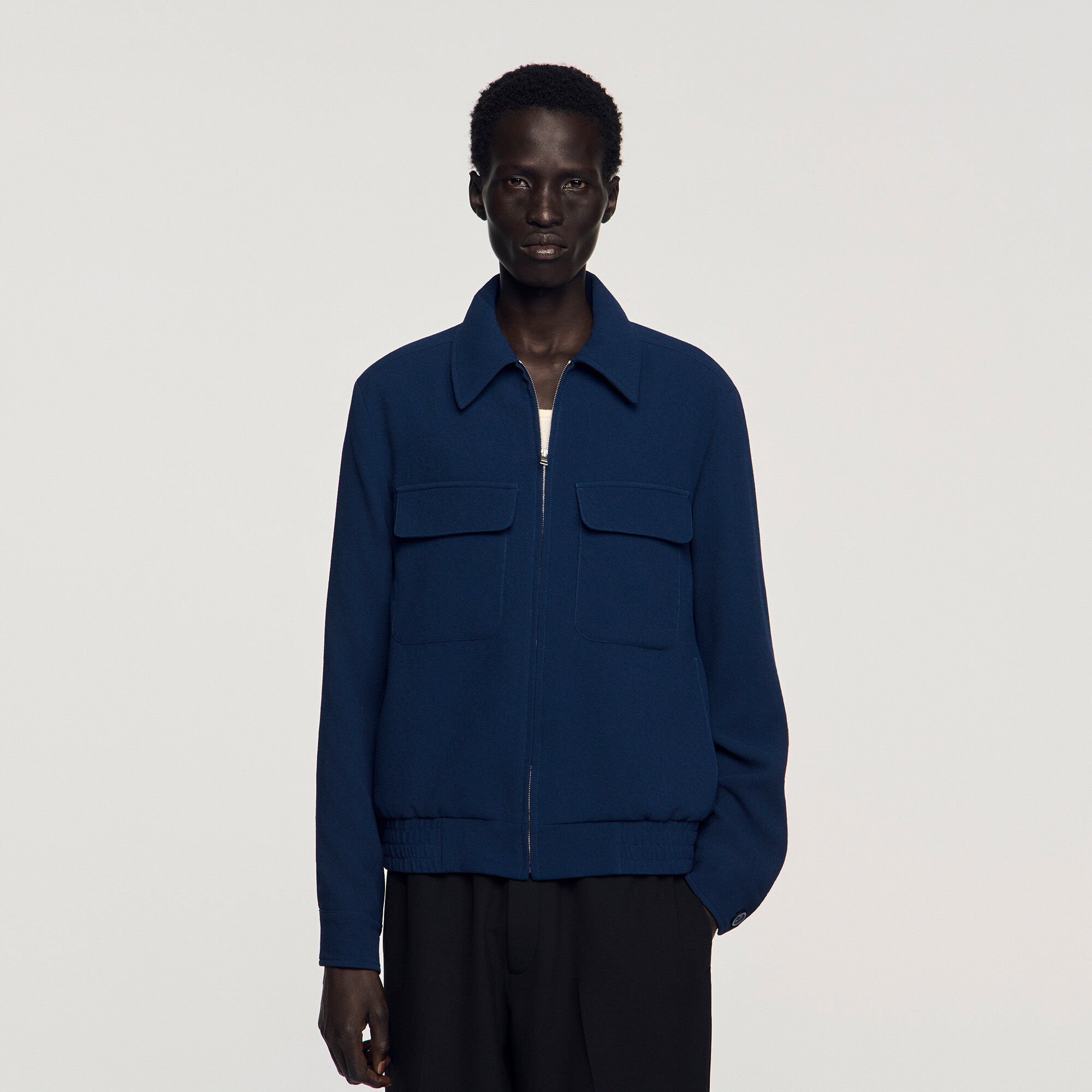 Texturerad zip-jacka