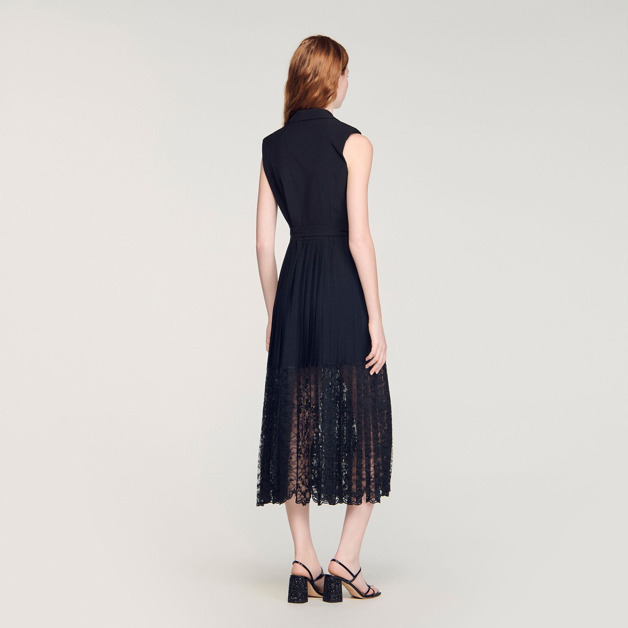 Läderkragen midi-dress