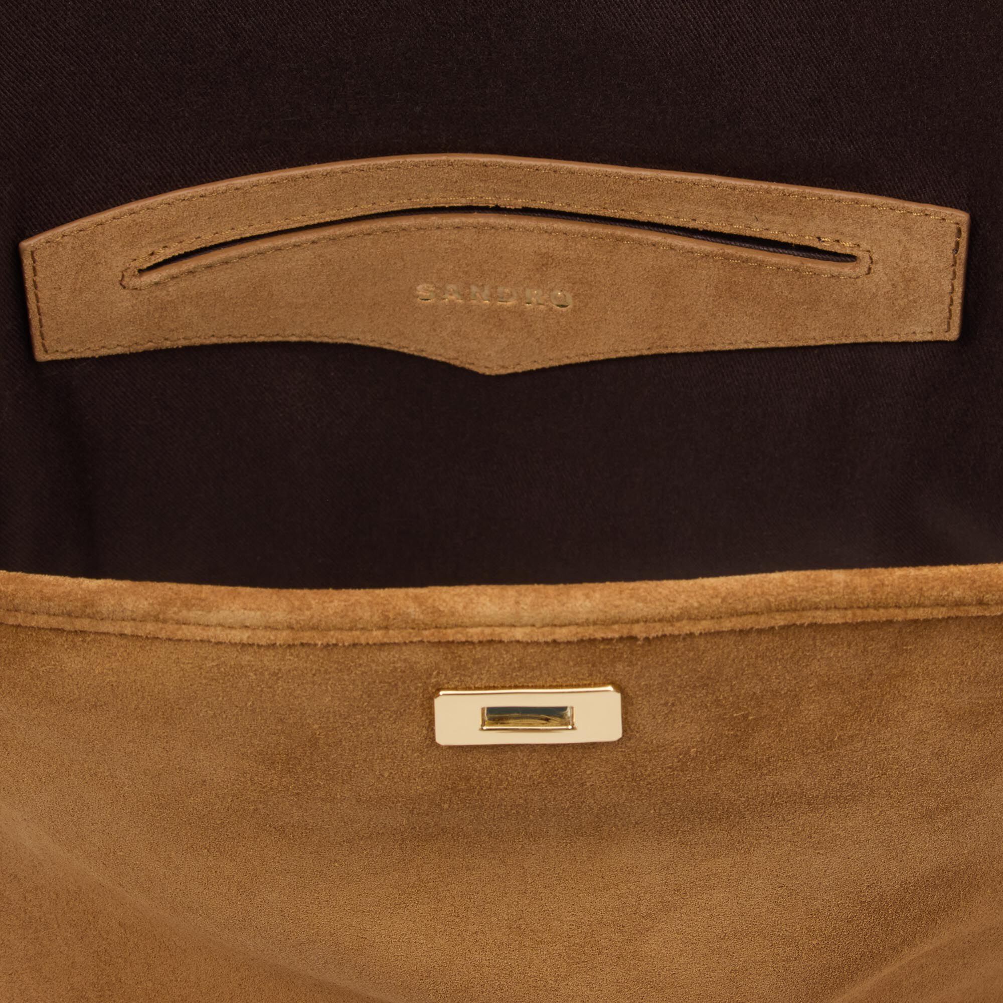 TANGOSO randig läderbucketbag