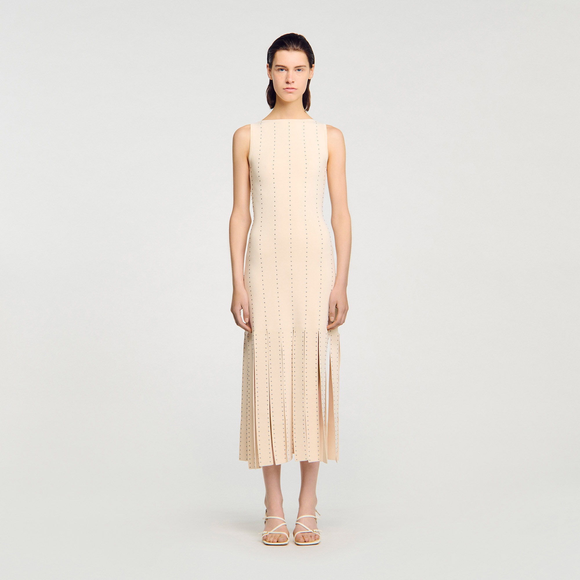 Behörnad kantad tröja maxi dress