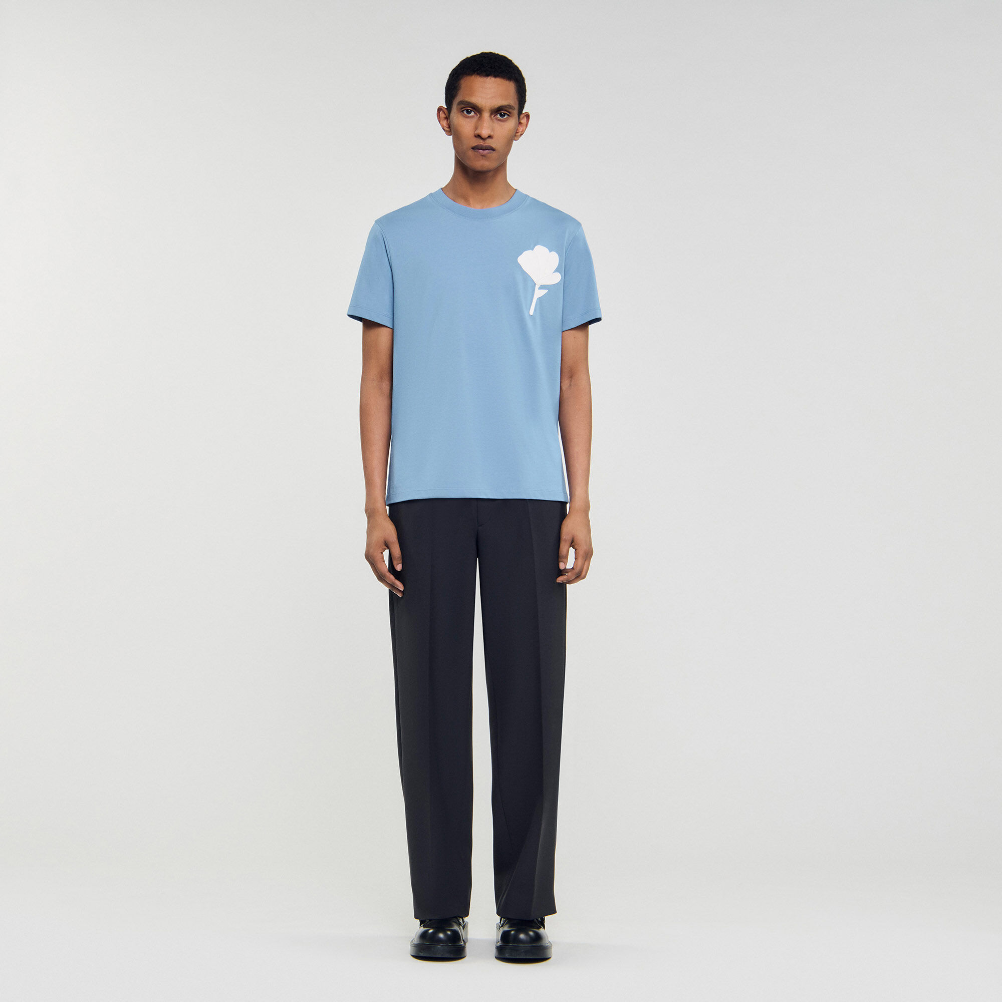 T-shirt med blomstertygl