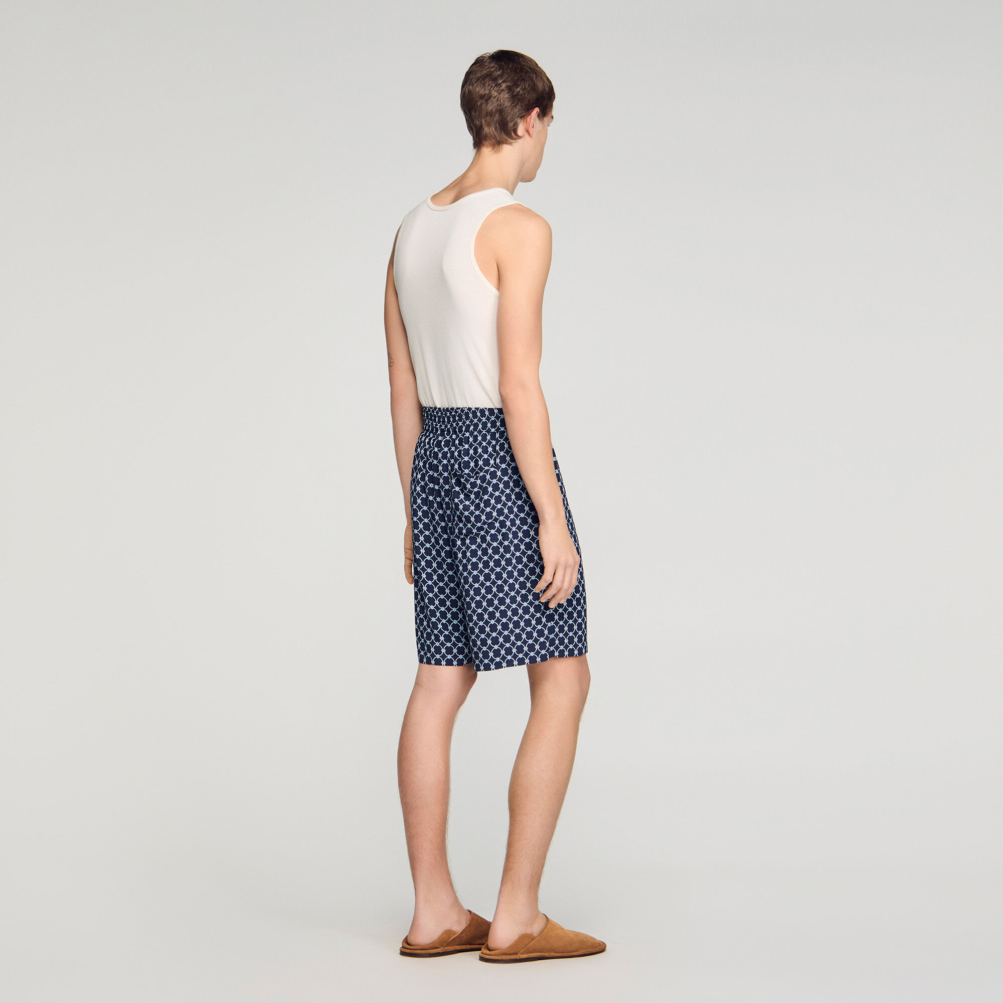Länktryck flödande shorts