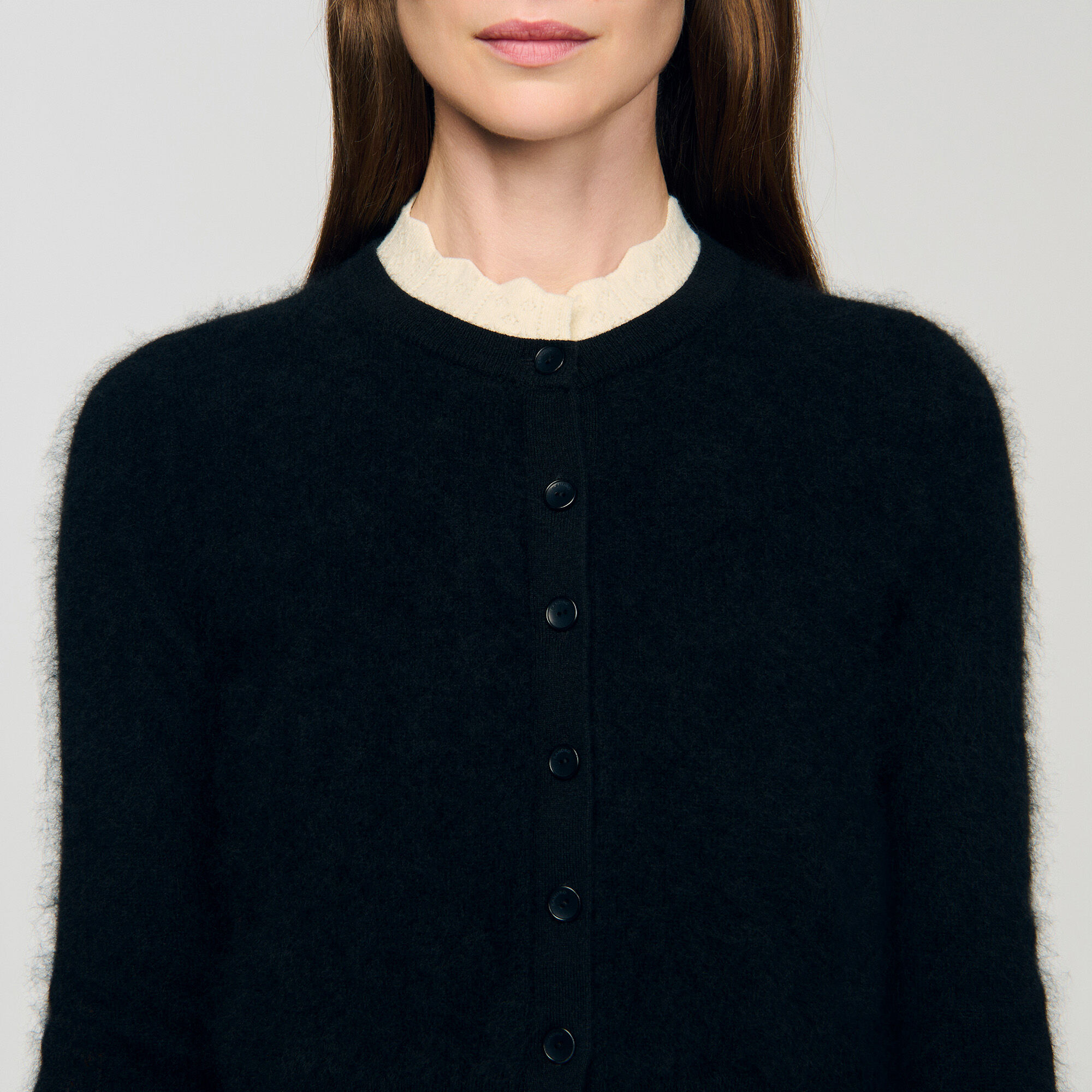 Pointellekragen cardigan