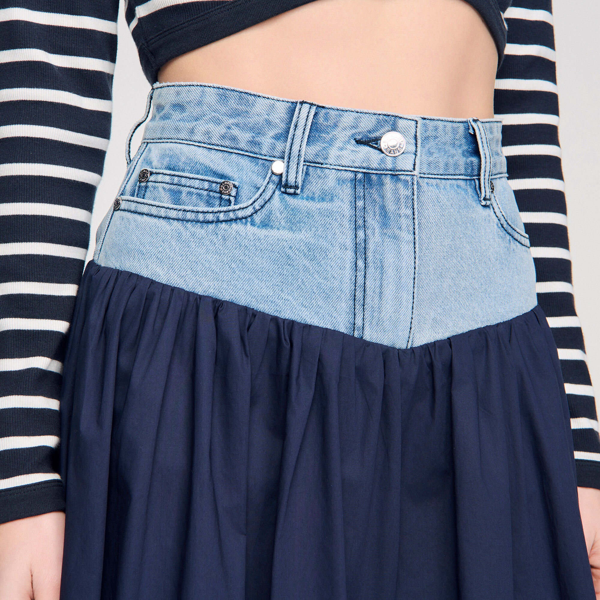 Blandat material maxi-skjorta