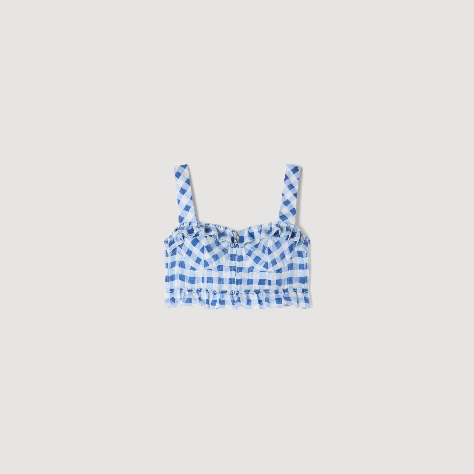 Ginghamlinne crop top